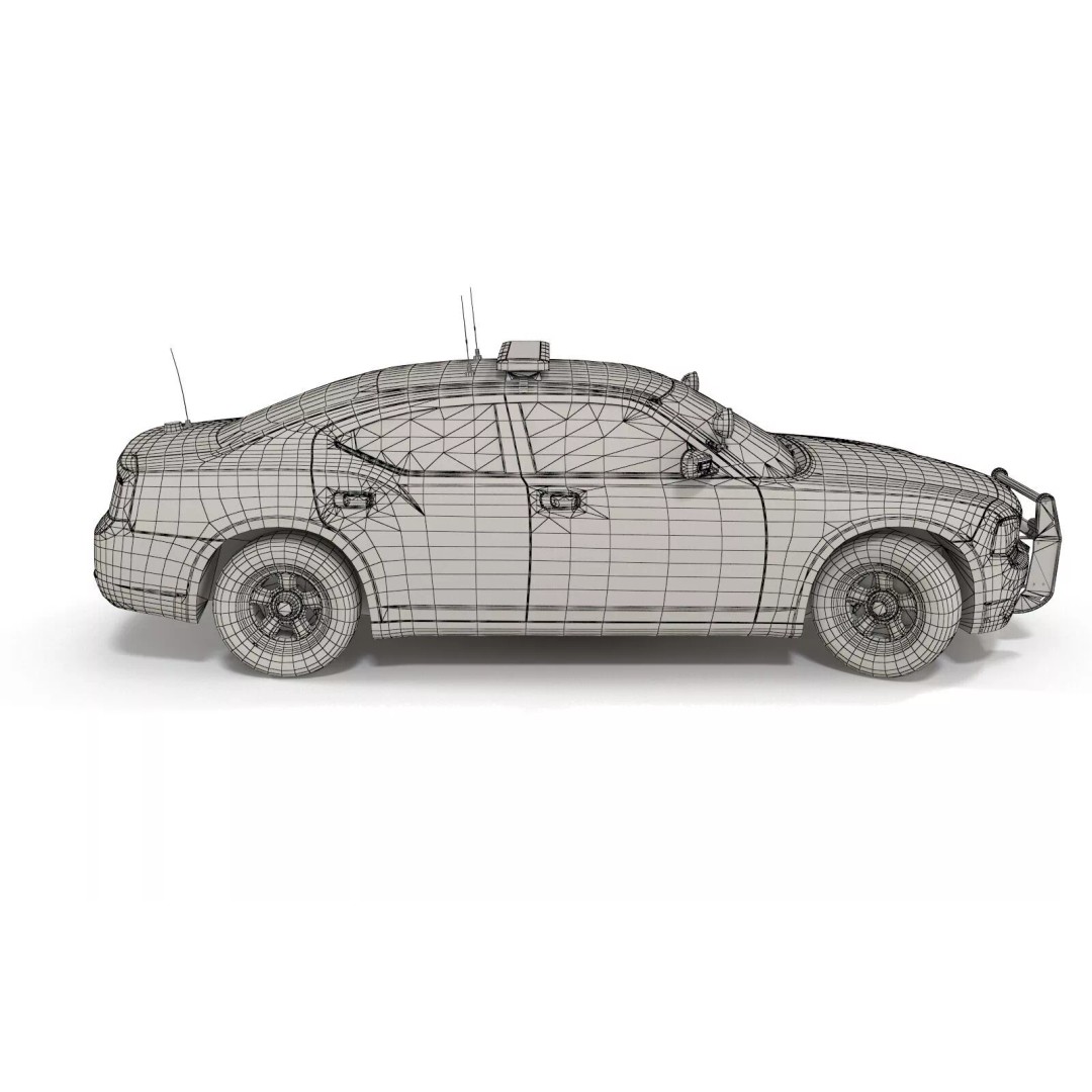 American Police Car 3D Model – Low Poly Game Ready Asset, FBX - View 23