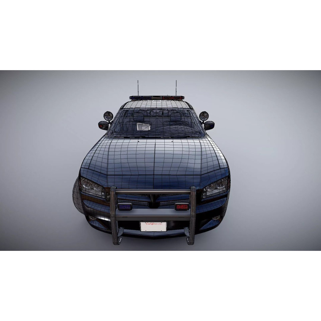 American Police Car 3D Model – Low Poly Game Ready Asset, FBX - View 27