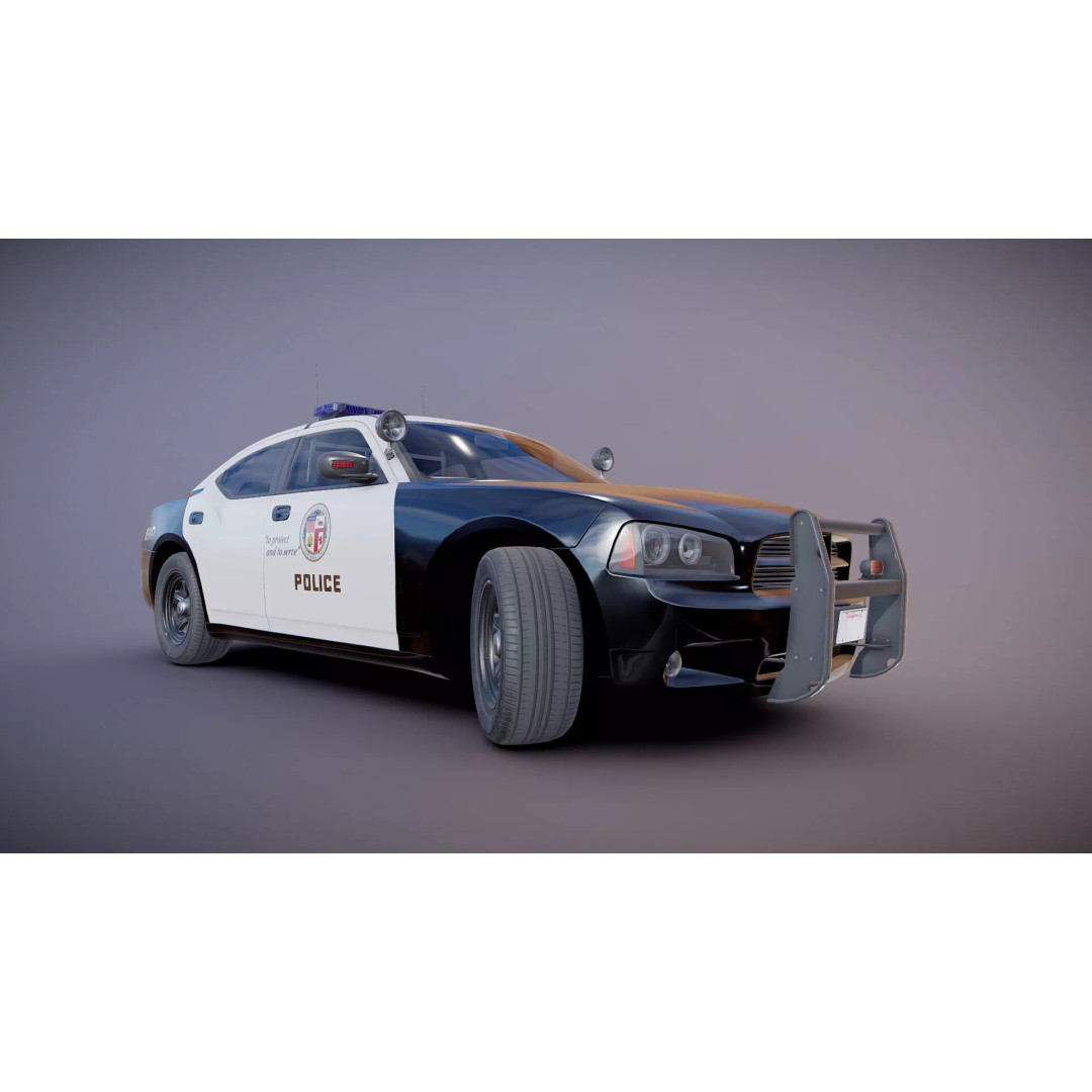 American Police Car 3D Model – Low Poly Game Ready Asset, FBX - View 30