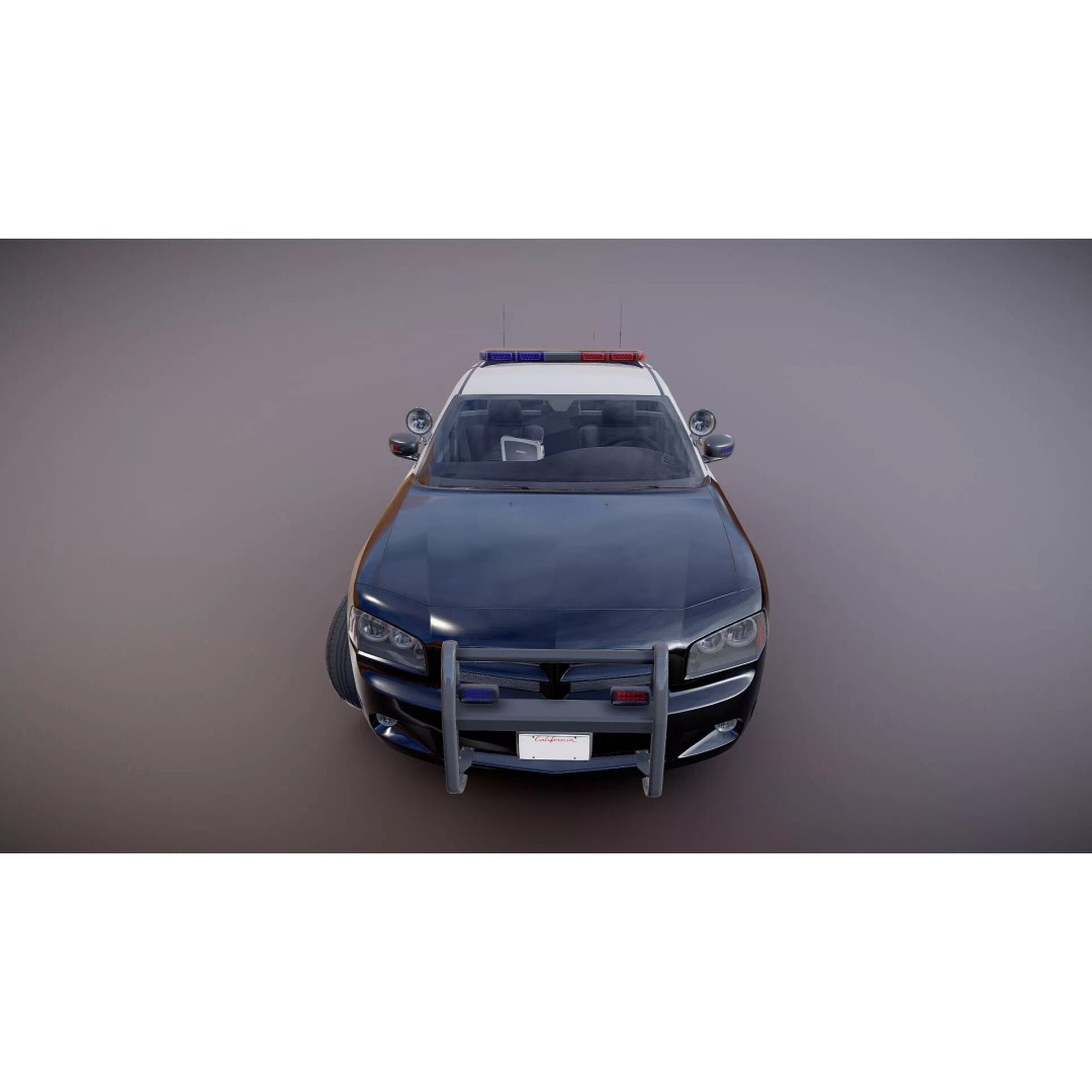 American Police Car 3D Model – Low Poly Game Ready Asset, FBX - View 32