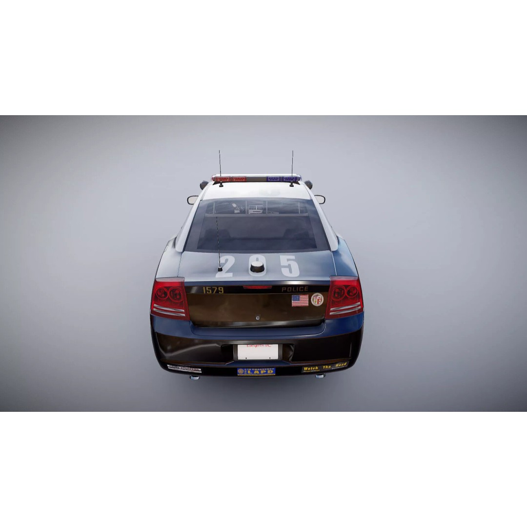 American Police Car 3D Model – Low Poly Game Ready Asset, FBX - View 33