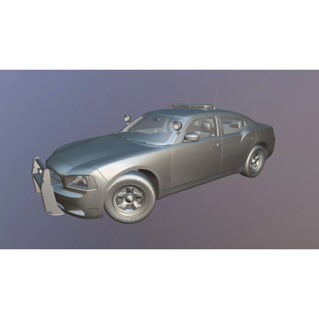 American Police Car 3D Model – Low Poly Game Ready Asset, FBX - View 39