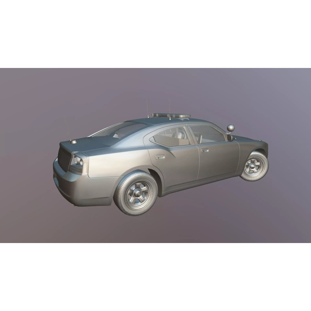 American Police Car 3D Model – Low Poly Game Ready Asset, FBX - View 40