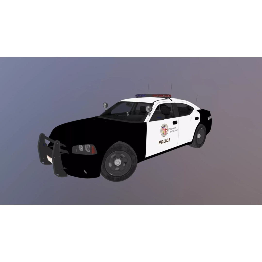 American Police Car 3D Model – Low Poly Game Ready Asset, FBX - View 42