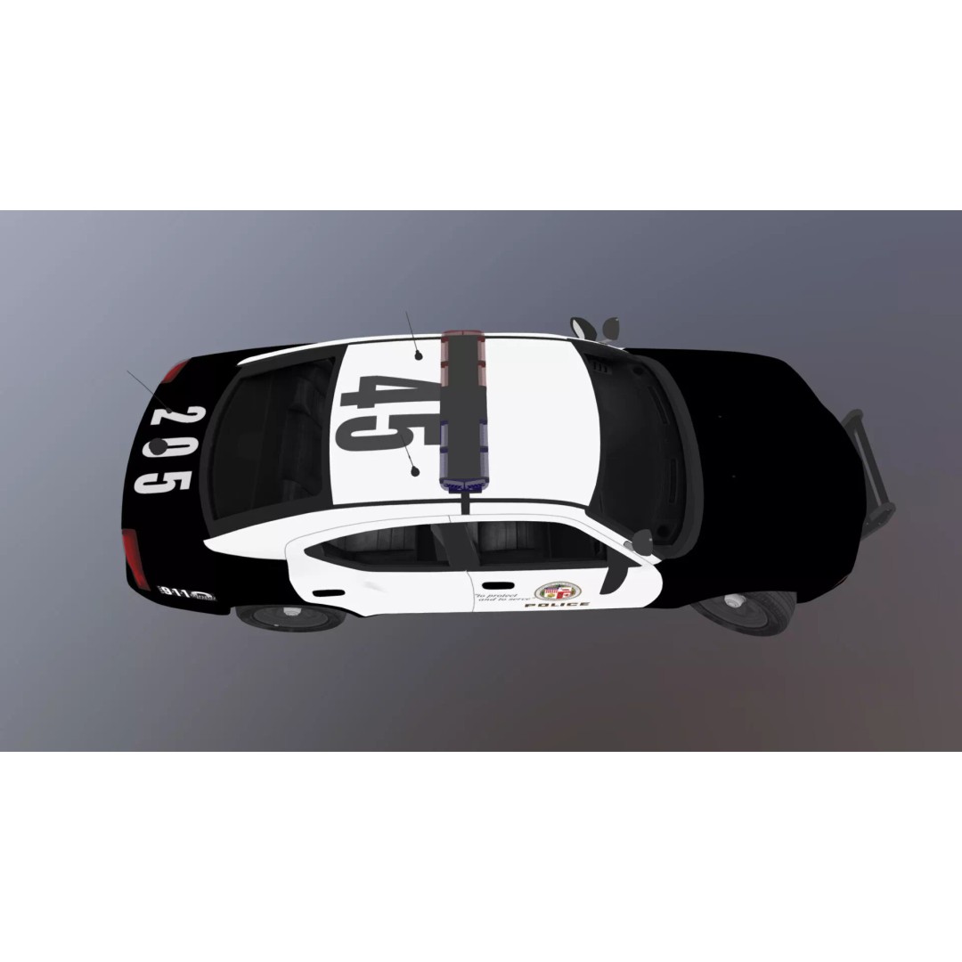 American Police Car 3D Model – Low Poly Game Ready Asset, FBX - View 44