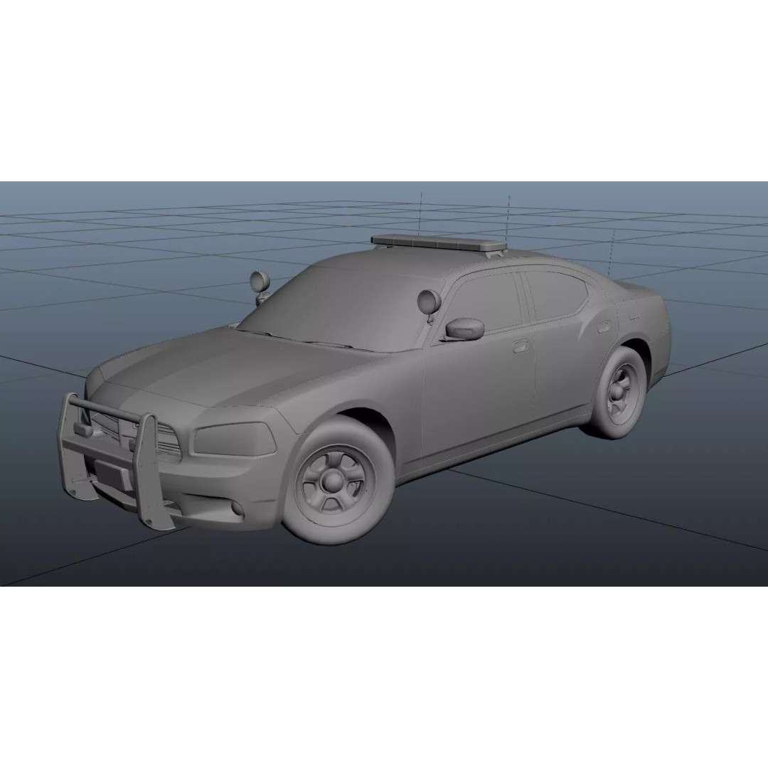 American Police Car 3D Model – Low Poly Game Ready Asset, FBX - View 52