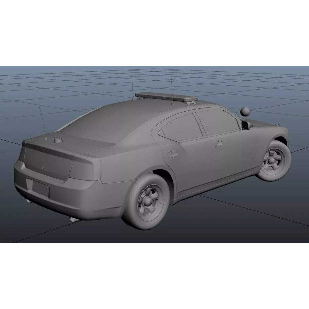 American Police Car 3D Model – Low Poly Game Ready Asset, FBX - View 53