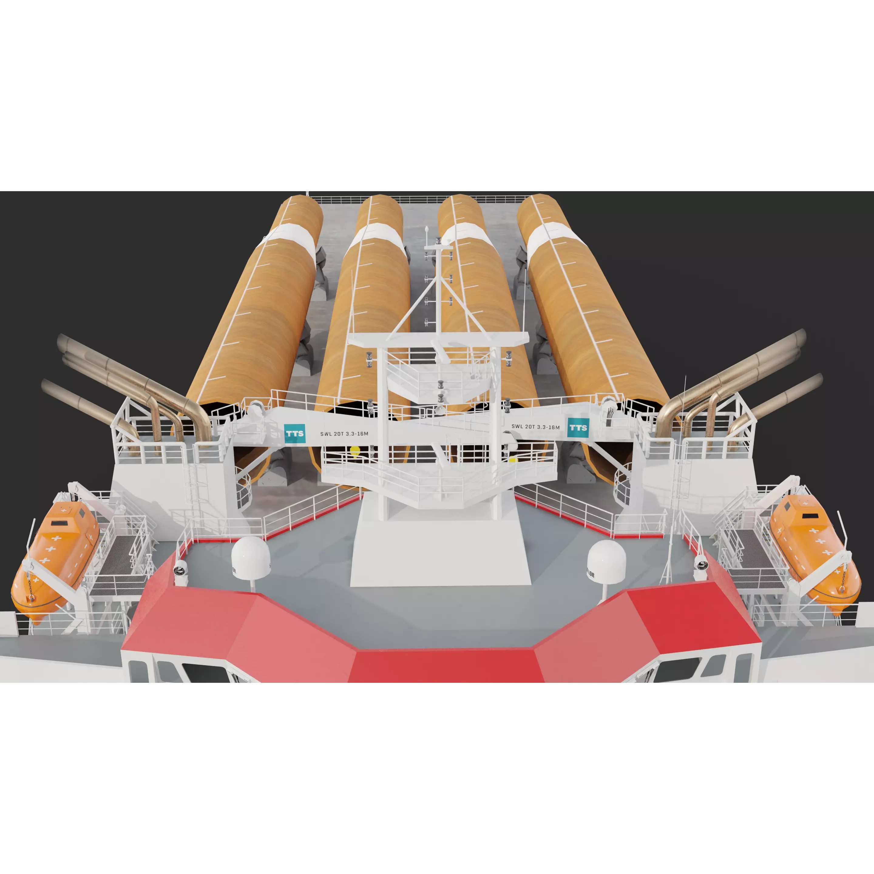 HeavyLift Vessel - Low-Poly Game-Ready 3D Model - View 12