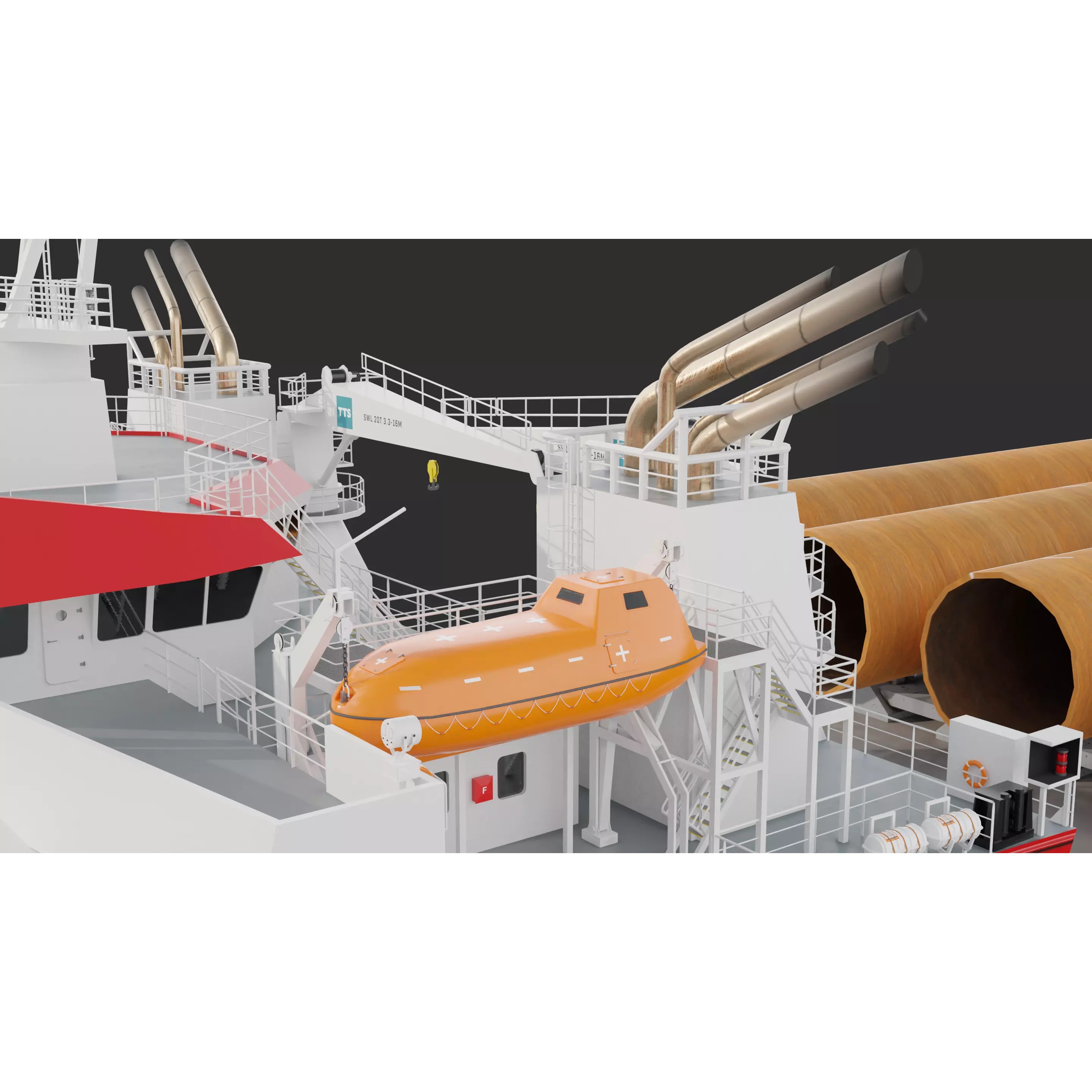 HeavyLift Vessel - Low-Poly Game-Ready 3D Model - View 13