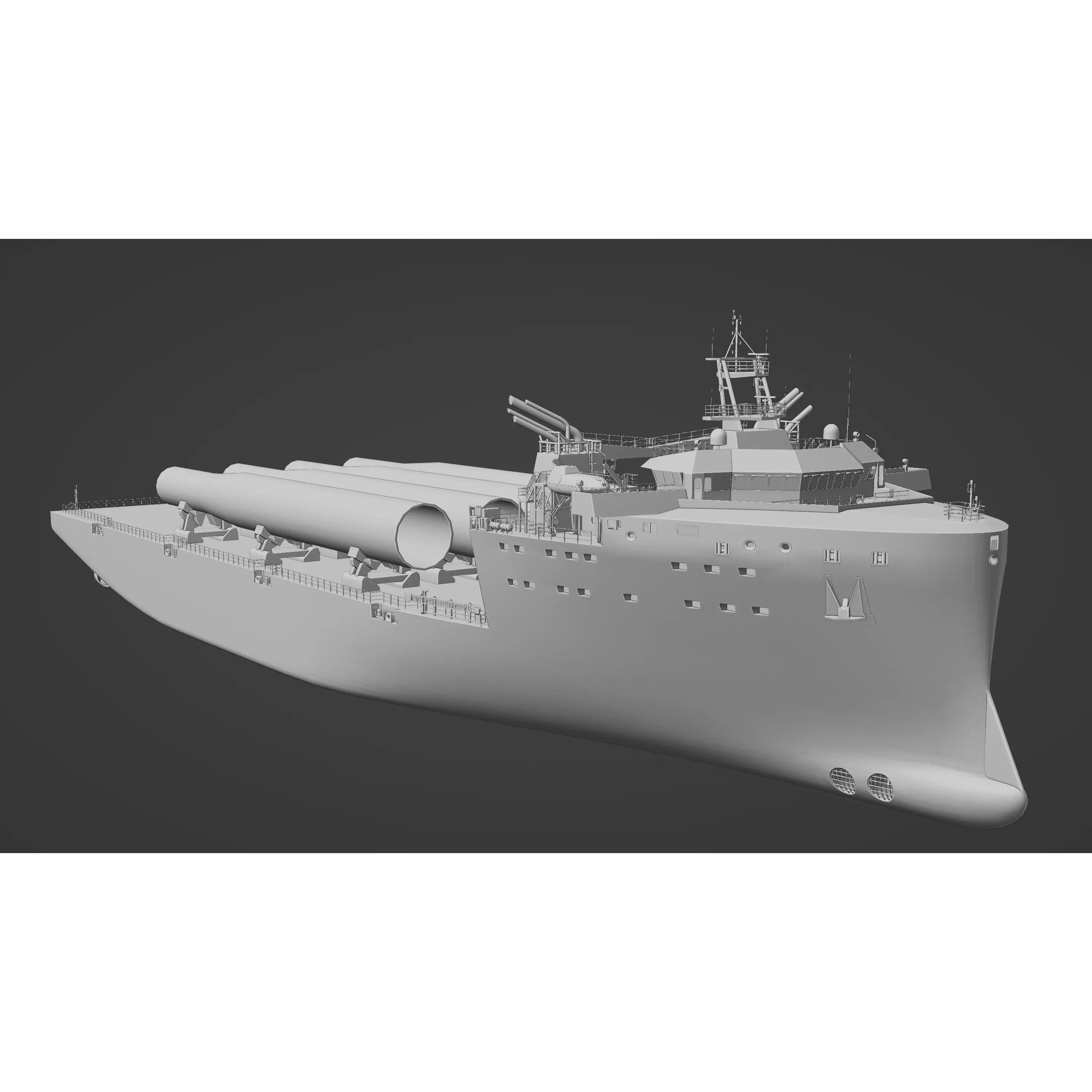 HeavyLift Vessel - Low-Poly Game-Ready 3D Model - View 19