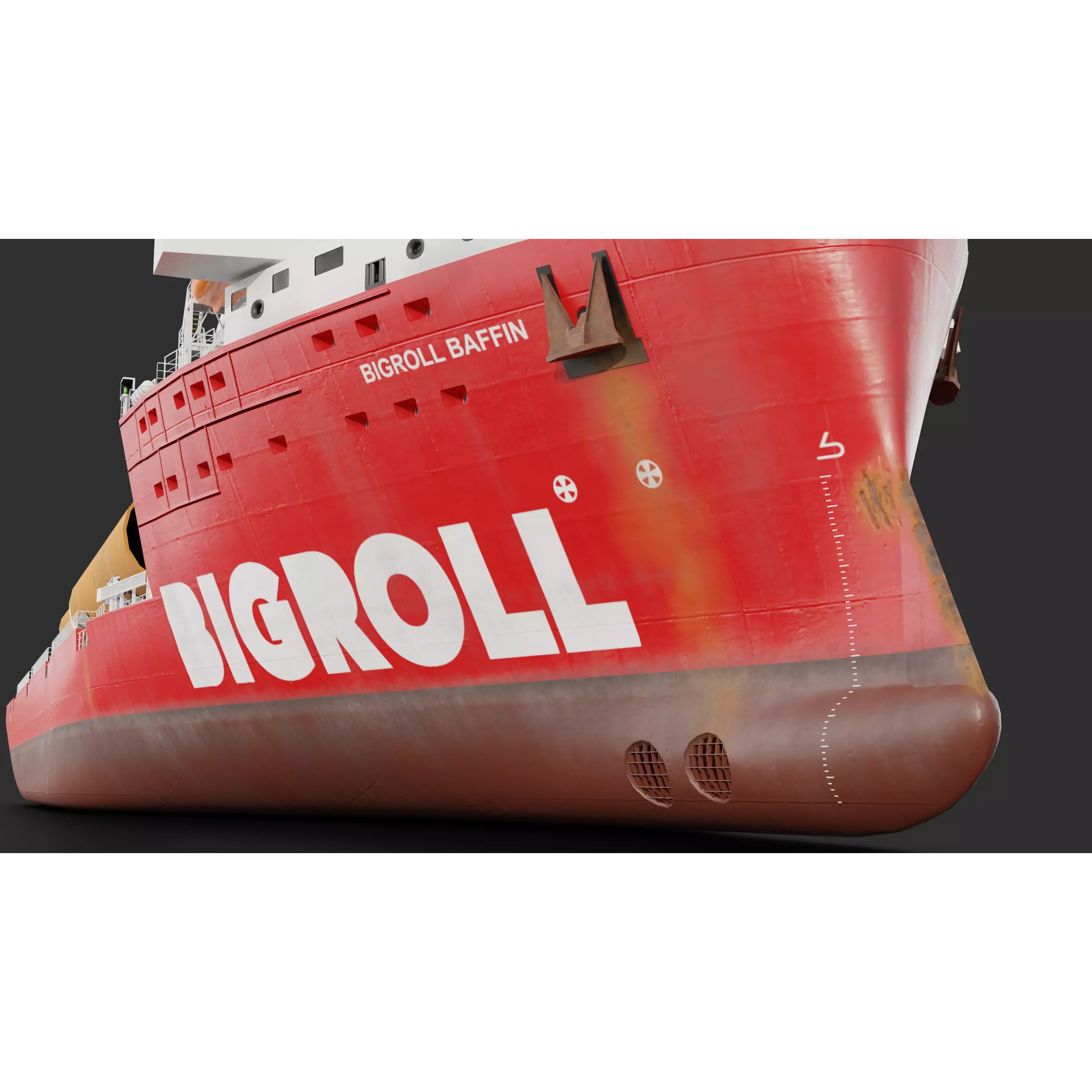 HeavyLift Vessel - Low-Poly Game-Ready 3D Model - View 2