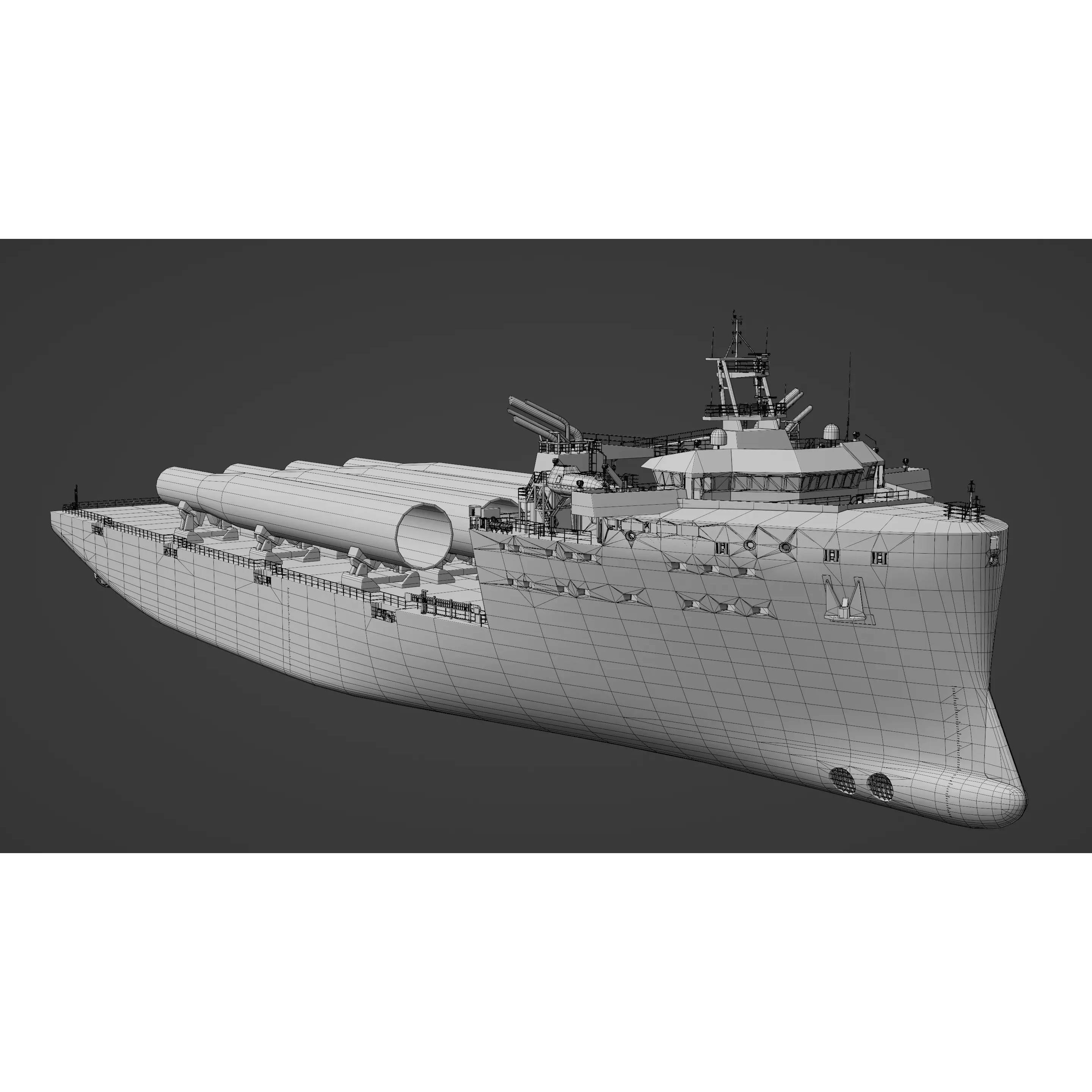 HeavyLift Vessel - Low-Poly Game-Ready 3D Model - View 20