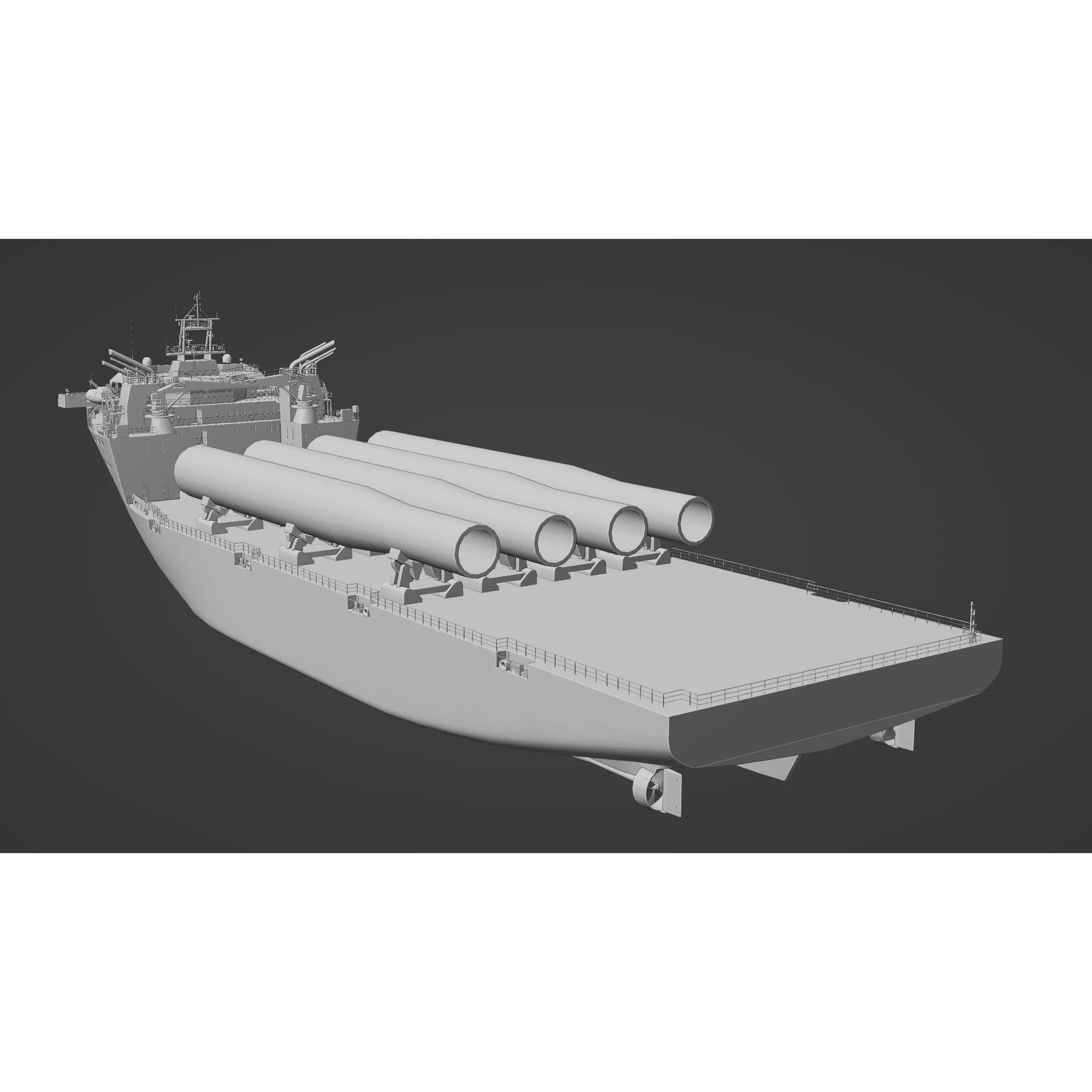 HeavyLift Vessel - Low-Poly Game-Ready 3D Model - View 21