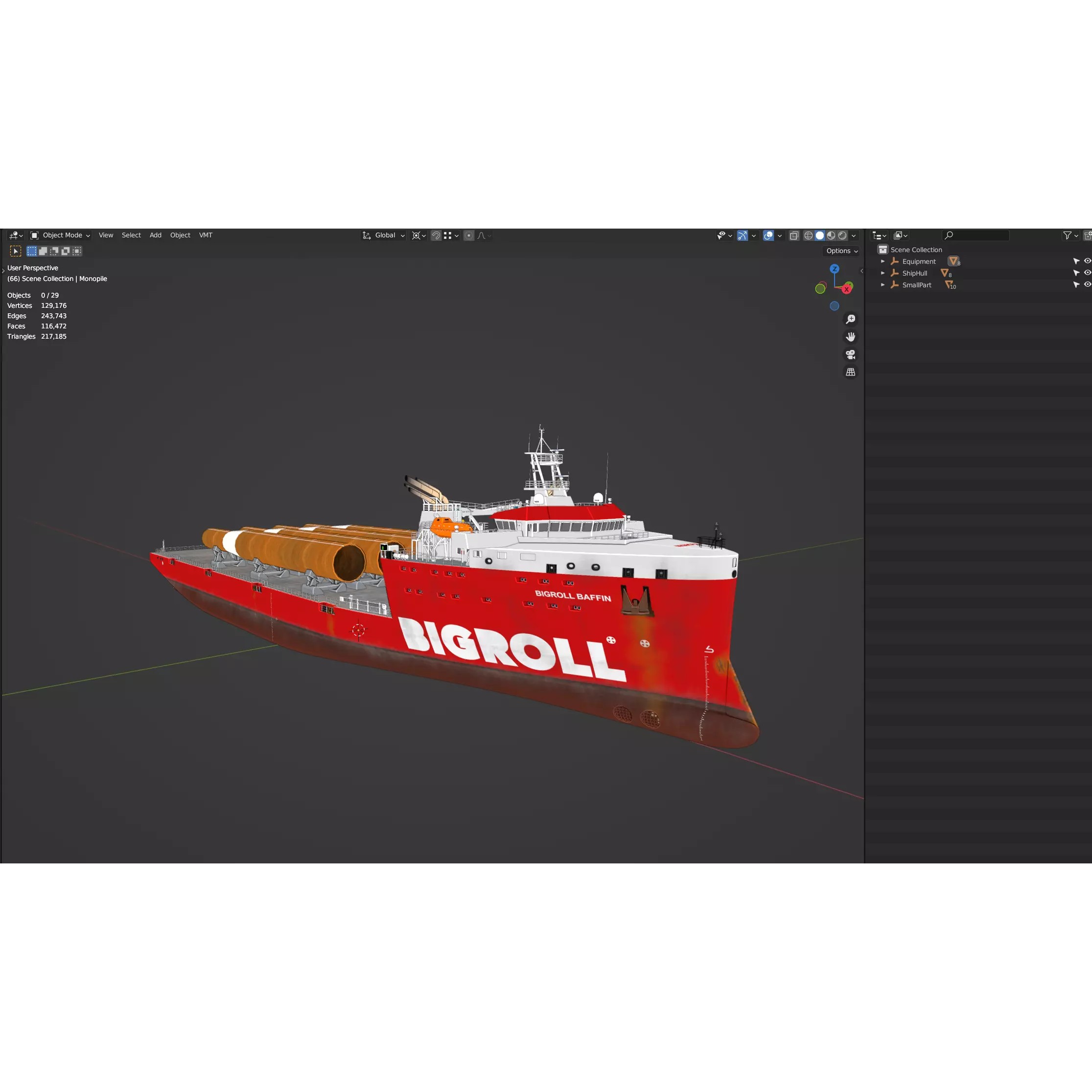 HeavyLift Vessel - Low-Poly Game-Ready 3D Model - View 26