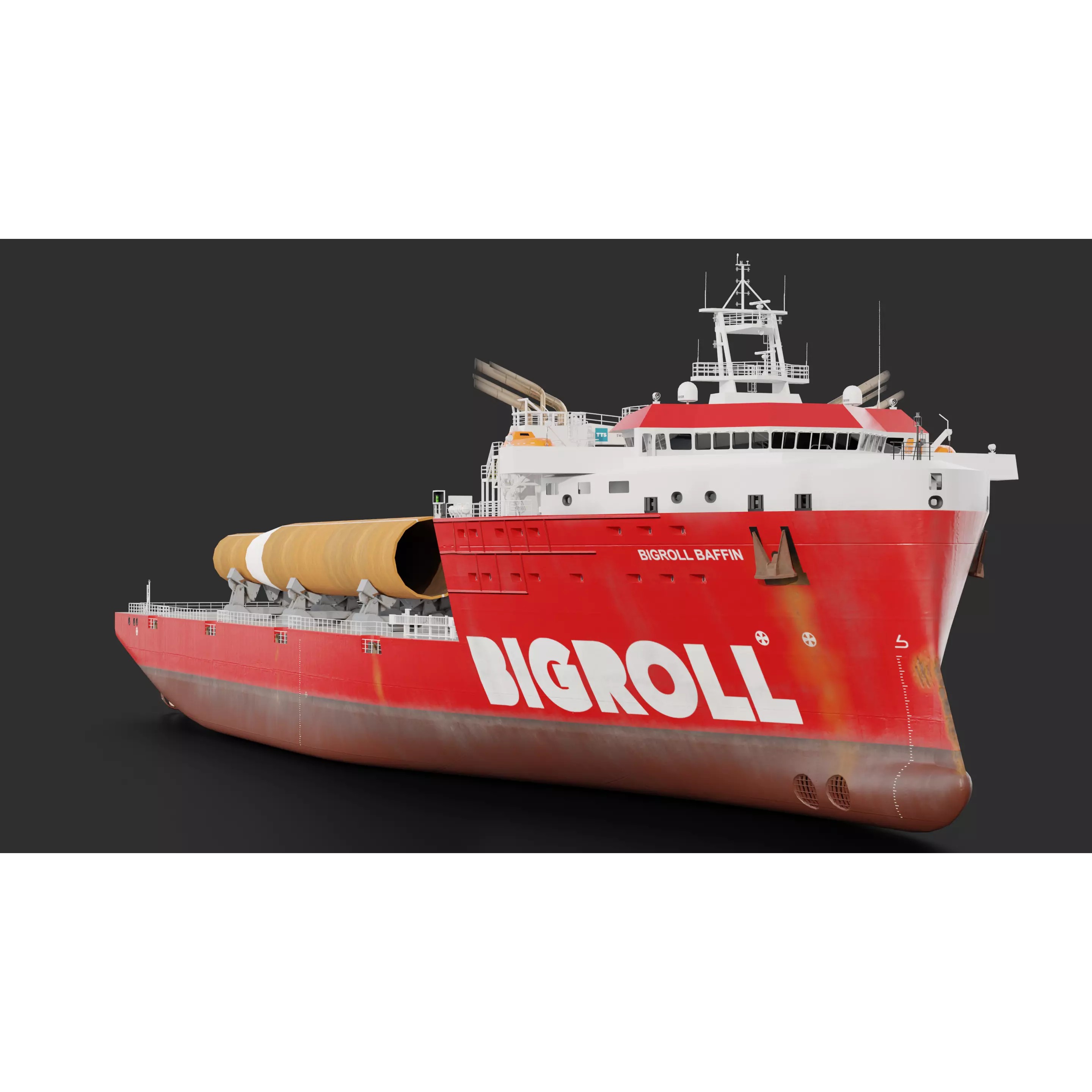 HeavyLift Vessel - Low-Poly Game-Ready 3D Model - View 3