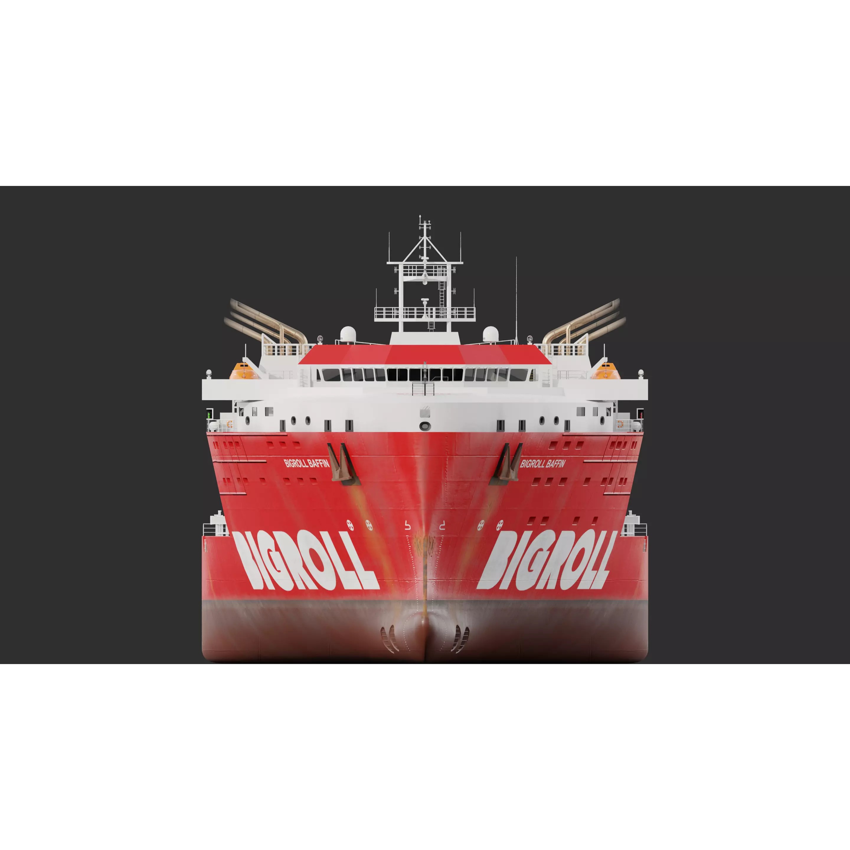 HeavyLift Vessel - Low-Poly Game-Ready 3D Model - View 4