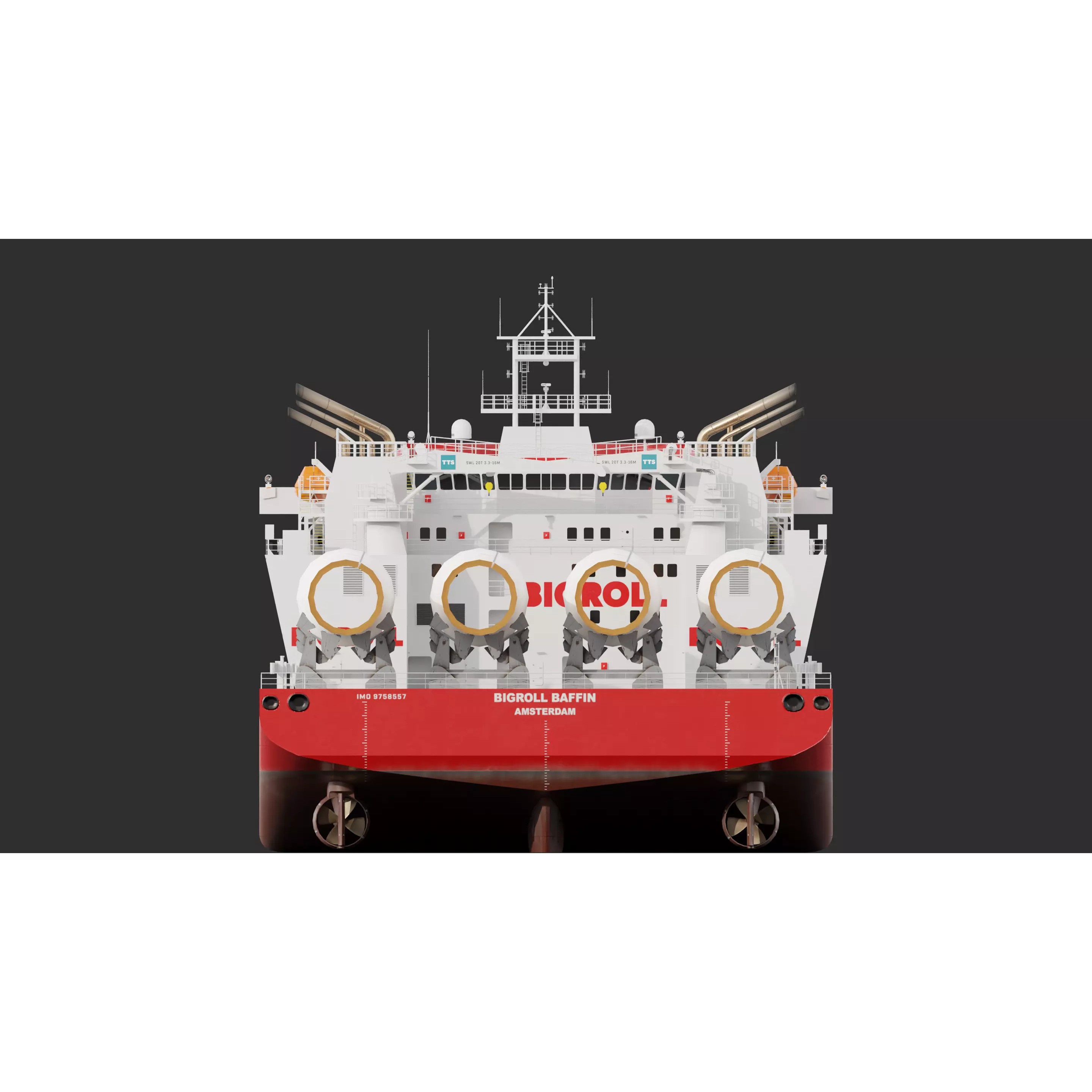 HeavyLift Vessel - Low-Poly Game-Ready 3D Model - View 6