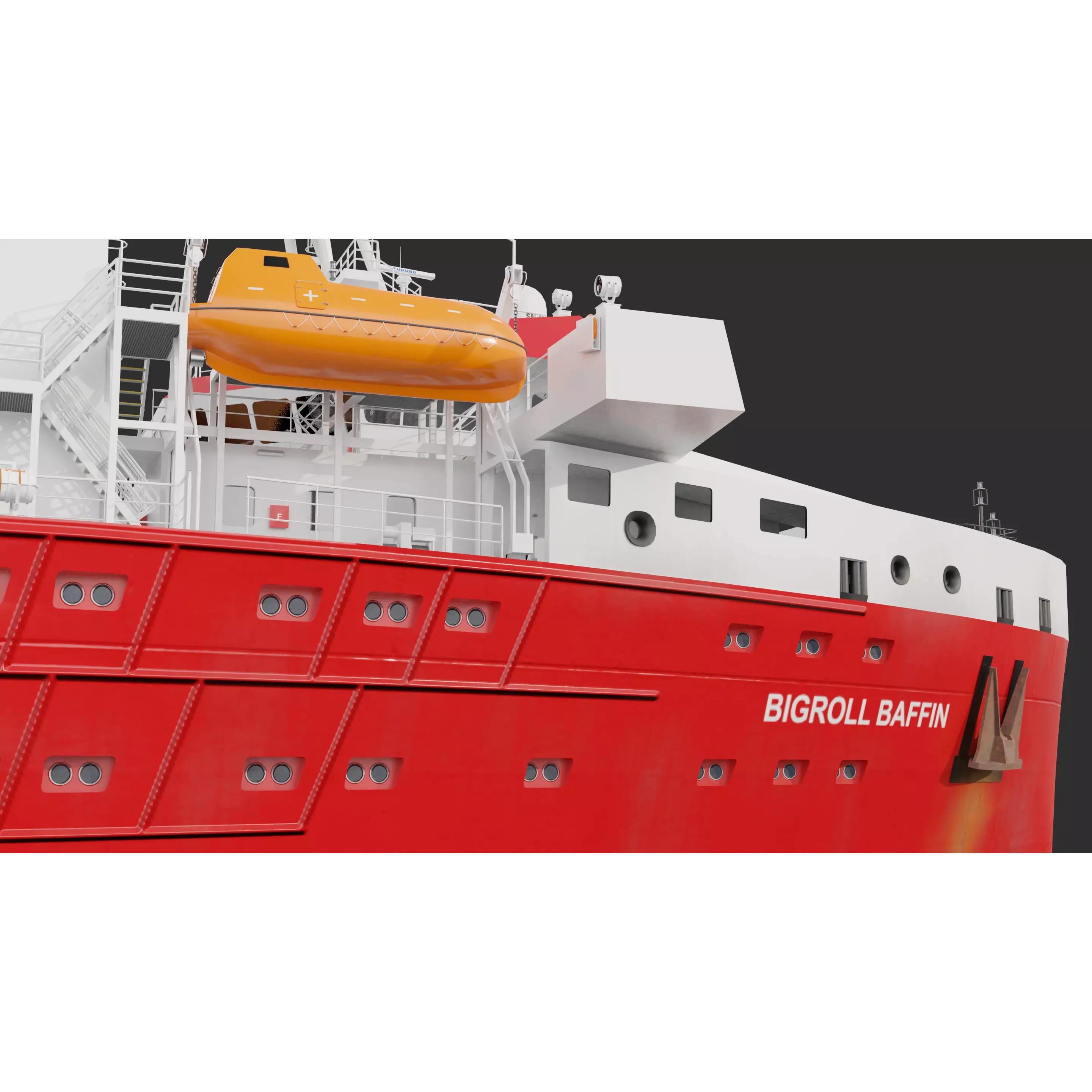 HeavyLift Vessel - Low-Poly Game-Ready 3D Model - View 9