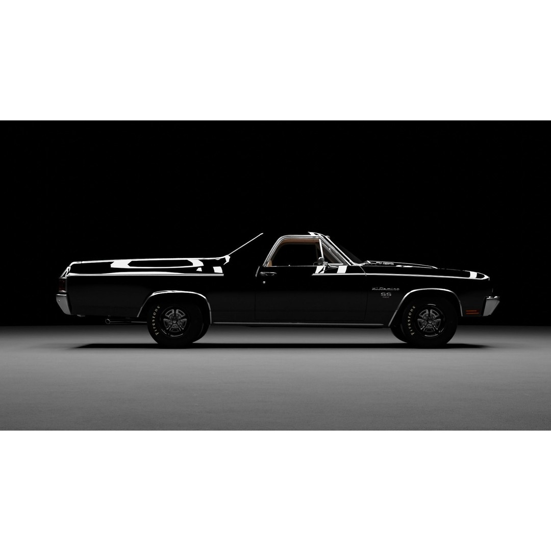 Chevrolet El Camino 3D Model – High-Fidelity Antique Vehicle Asset, FBX - View 12