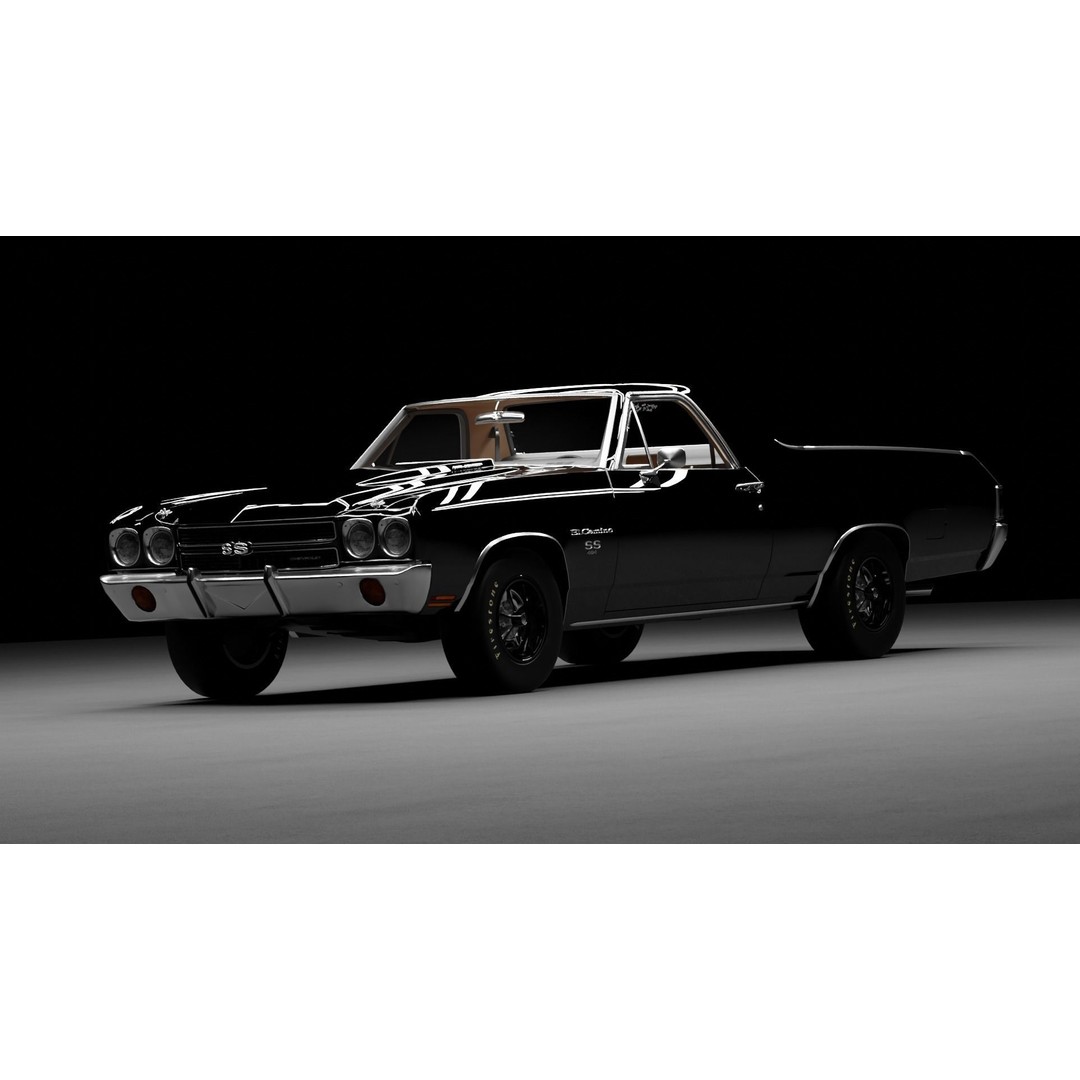 Chevrolet El Camino 3D Model – High-Fidelity Antique Vehicle Asset, FBX - View 14