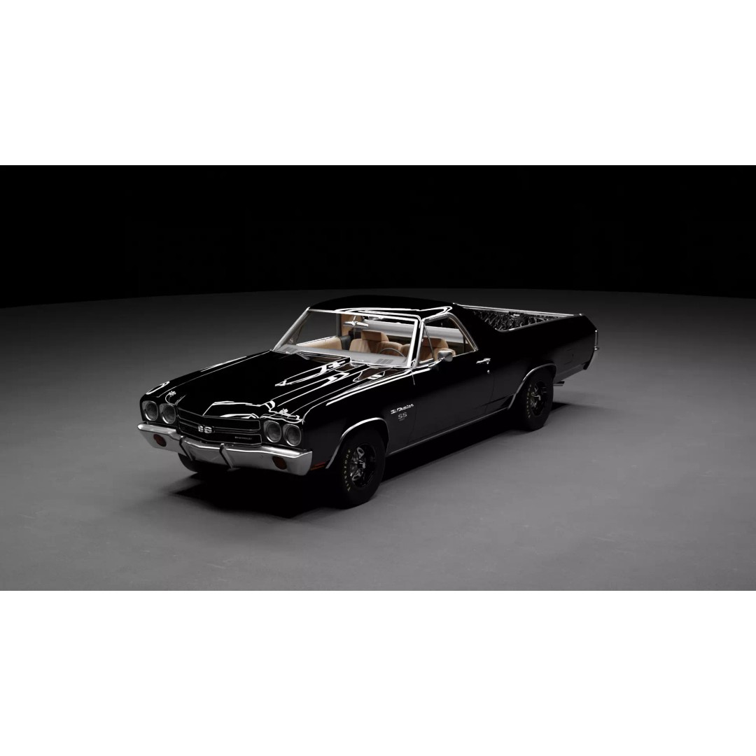 Chevrolet El Camino 3D Model – High-Fidelity Antique Vehicle Asset, FBX - View 2