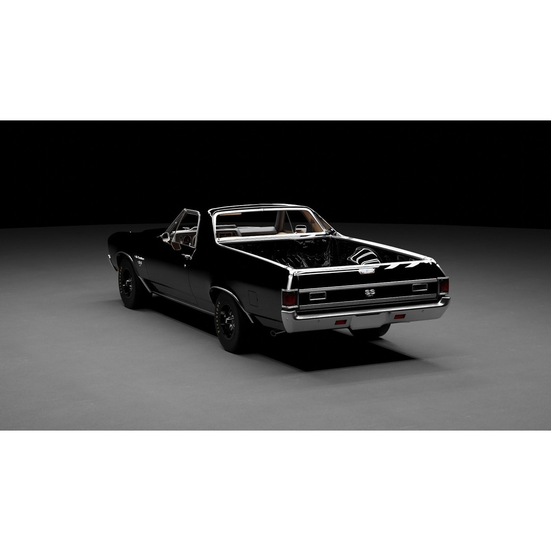 Chevrolet El Camino 3D Model – High-Fidelity Antique Vehicle Asset, FBX - View 3