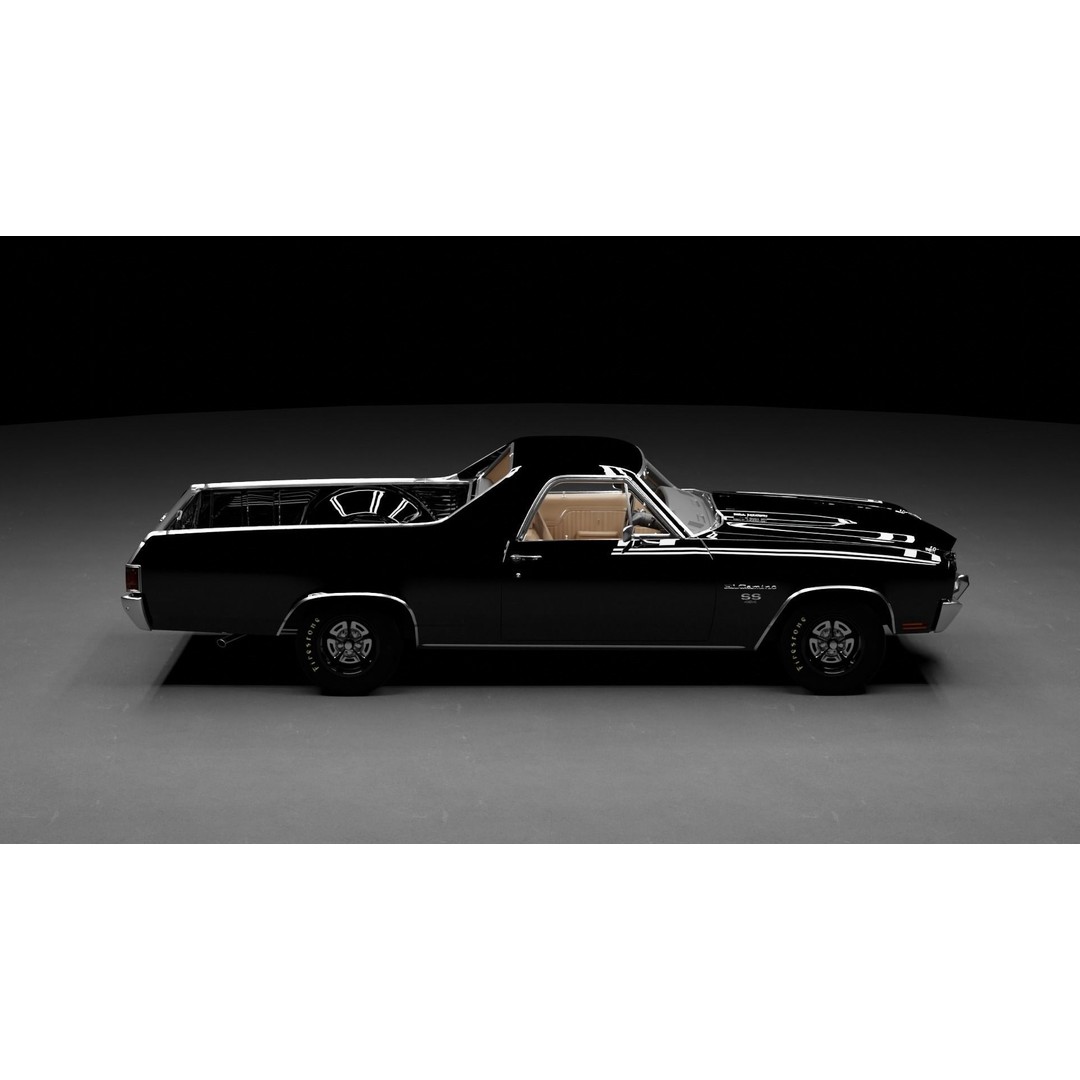 Chevrolet El Camino 3D Model – High-Fidelity Antique Vehicle Asset, FBX - View 6