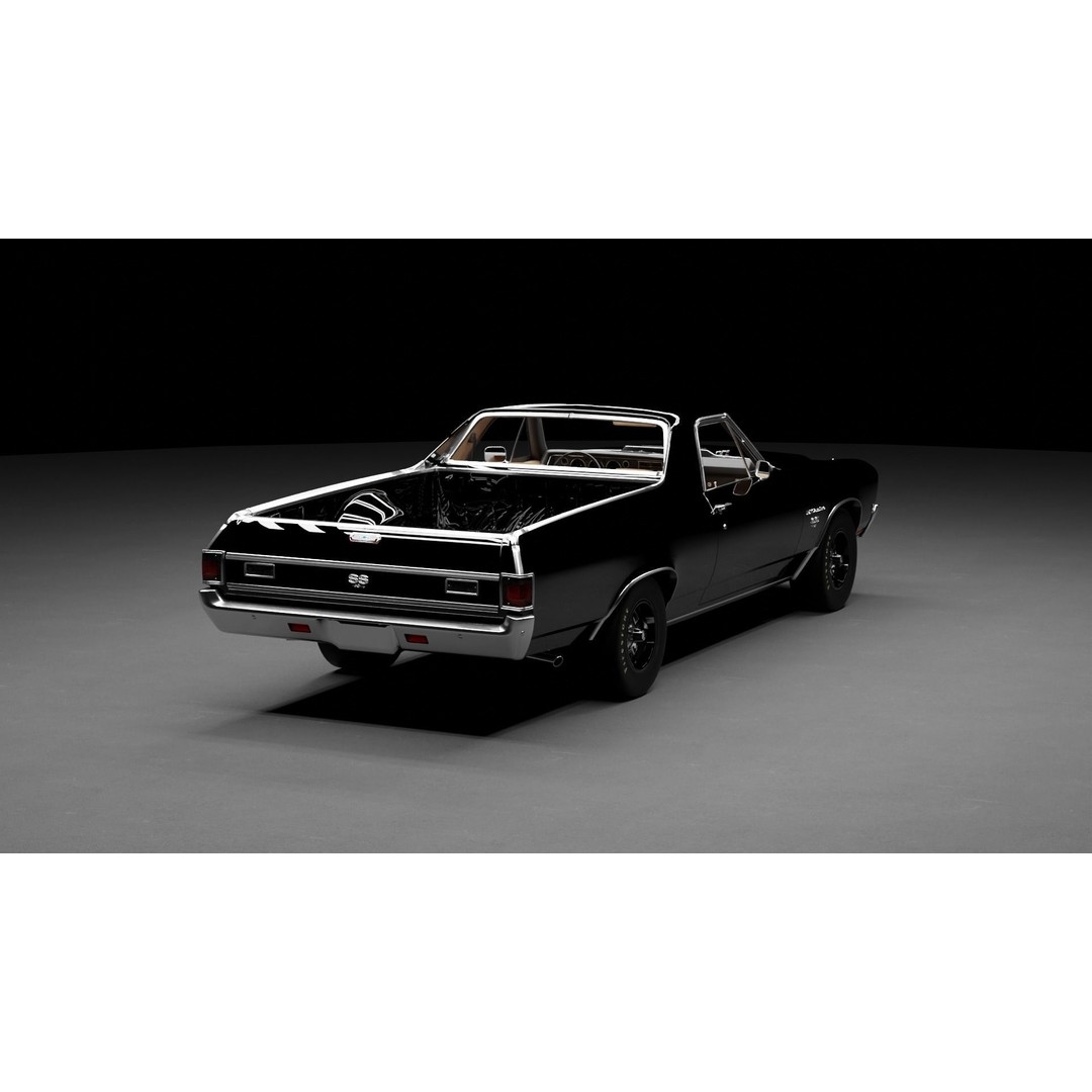 Chevrolet El Camino 3D Model – High-Fidelity Antique Vehicle Asset, FBX - View 7