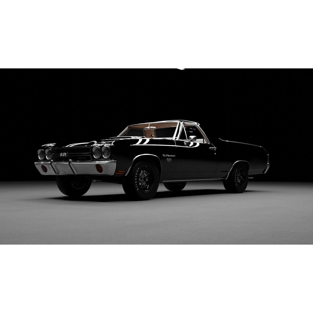 Chevrolet El Camino 3D Model – High-Fidelity Antique Vehicle Asset, FBX - View 8