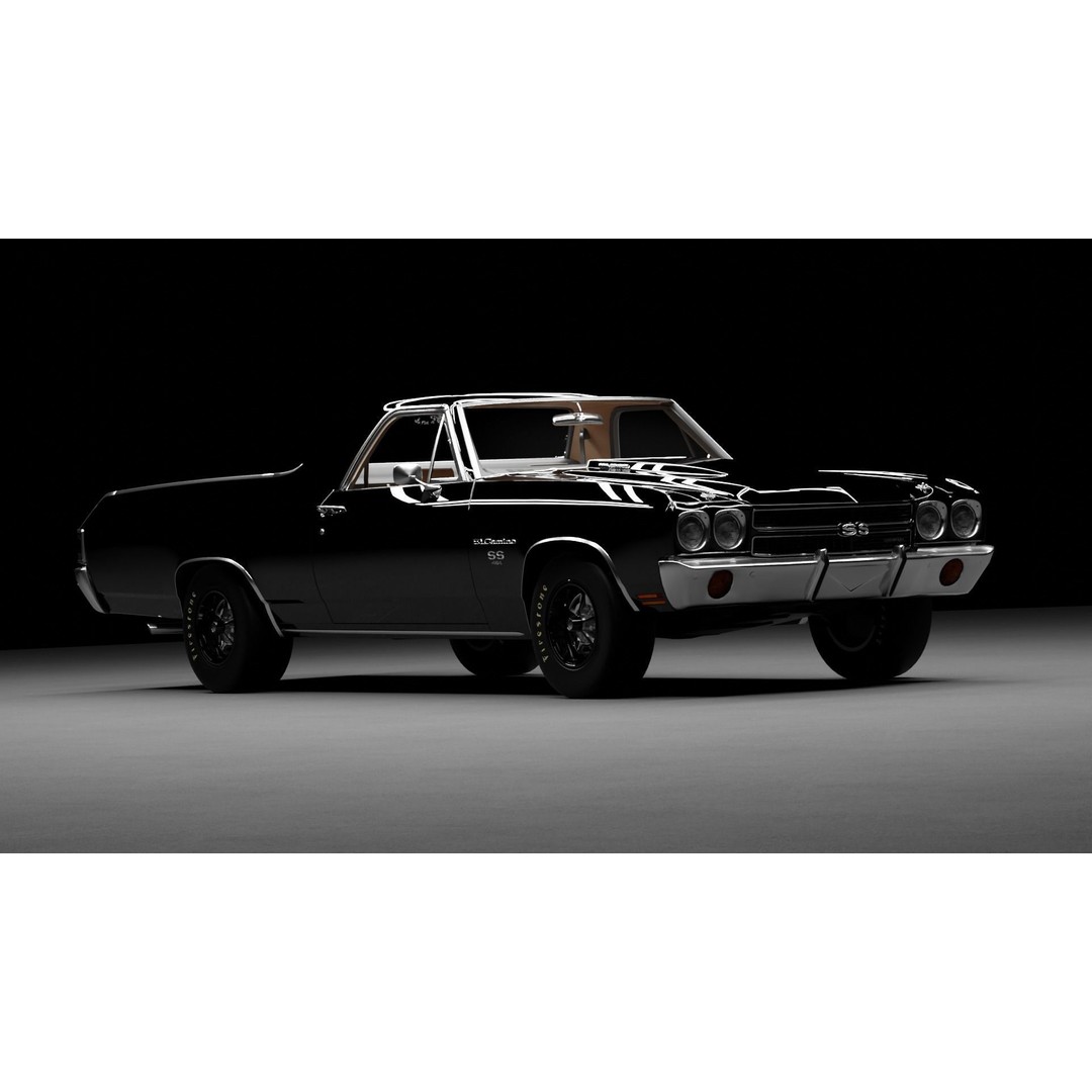 Chevrolet El Camino 3D Model – High-Fidelity Antique Vehicle Asset, FBX - View 9