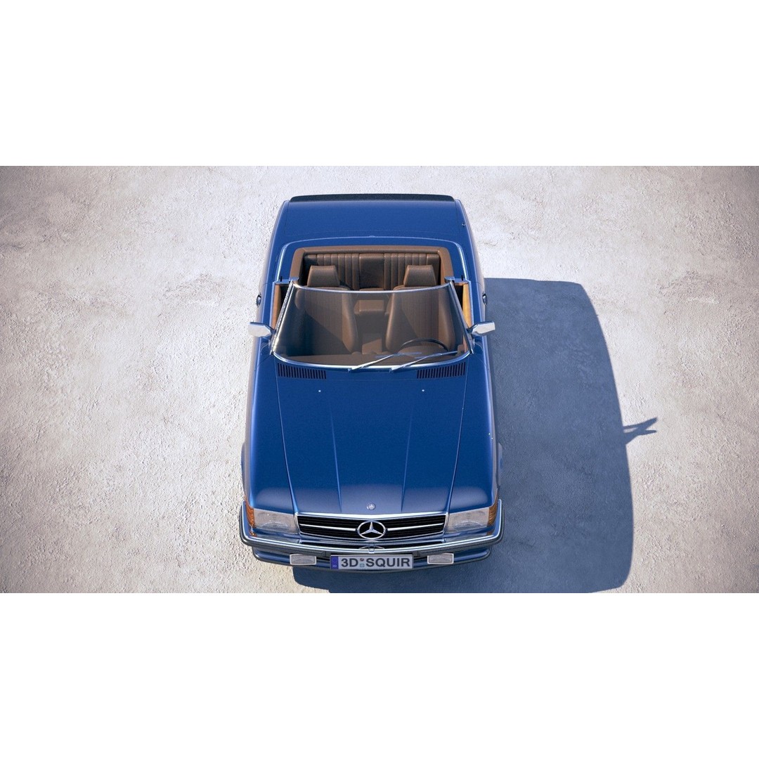 Mercedes SL R107 1981 3D Model – High Poly Luxury Car, FBX, OBJ - View 10