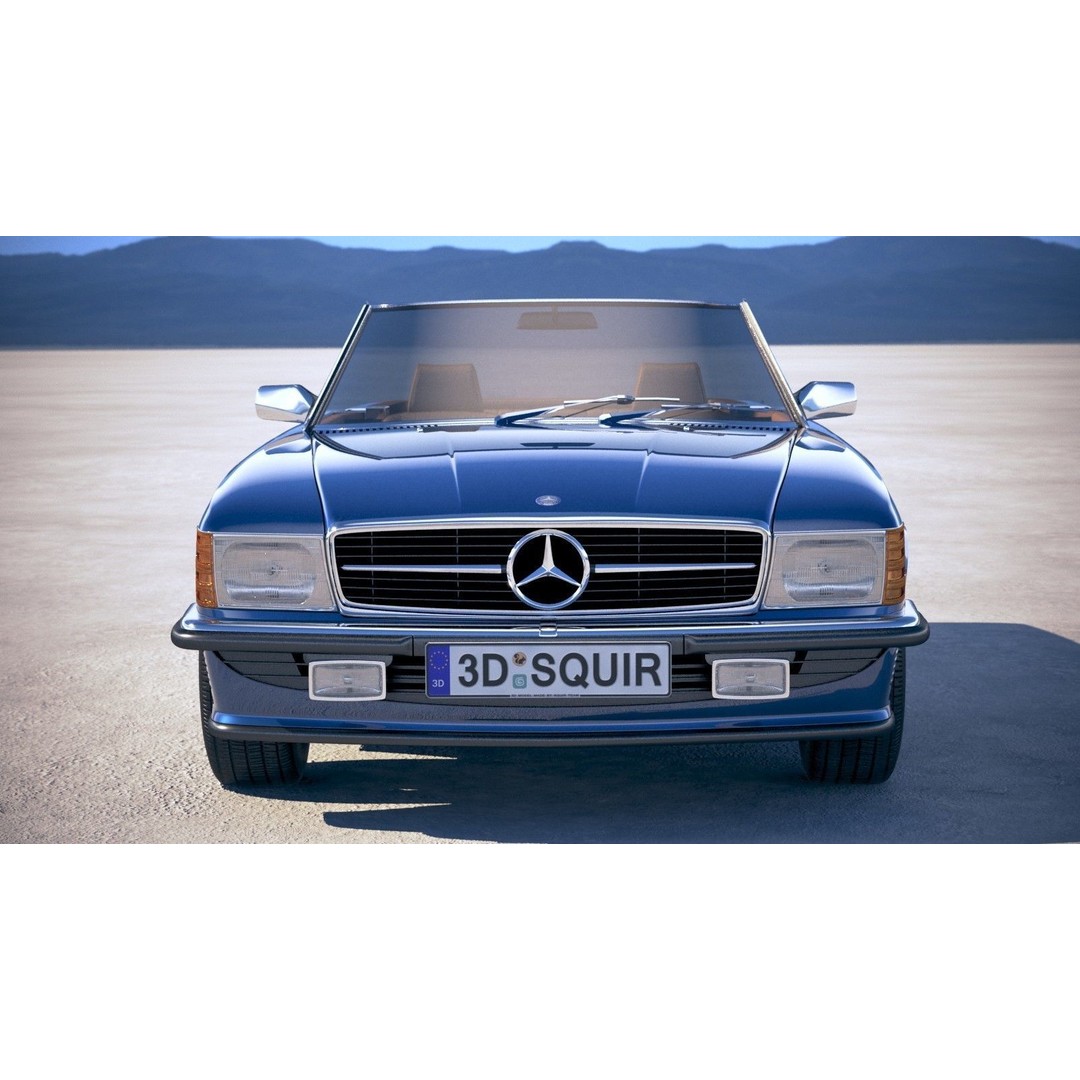 Mercedes SL R107 1981 3D Model – High Poly Luxury Car, FBX, OBJ - View 11