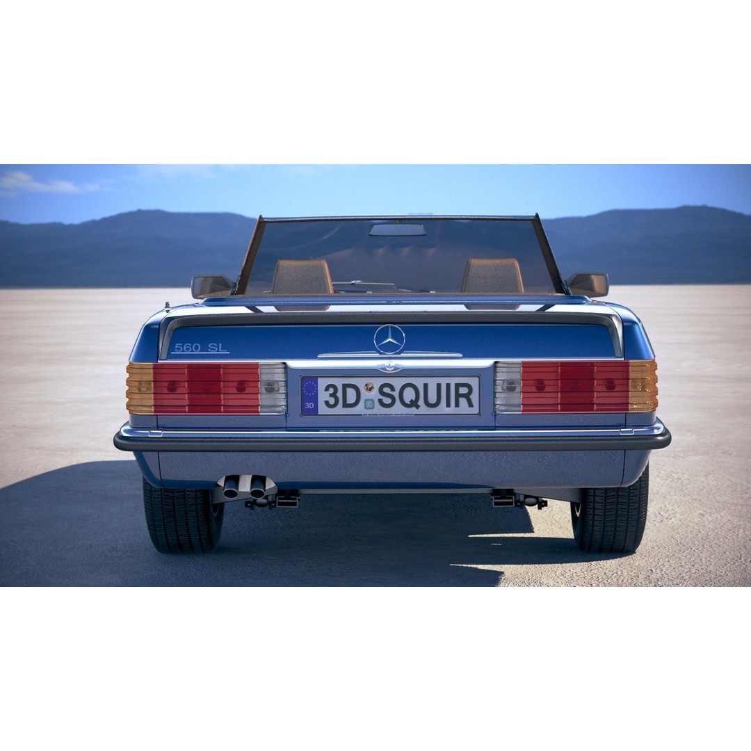 Mercedes SL R107 1981 3D Model – High Poly Luxury Car, FBX, OBJ - View 12