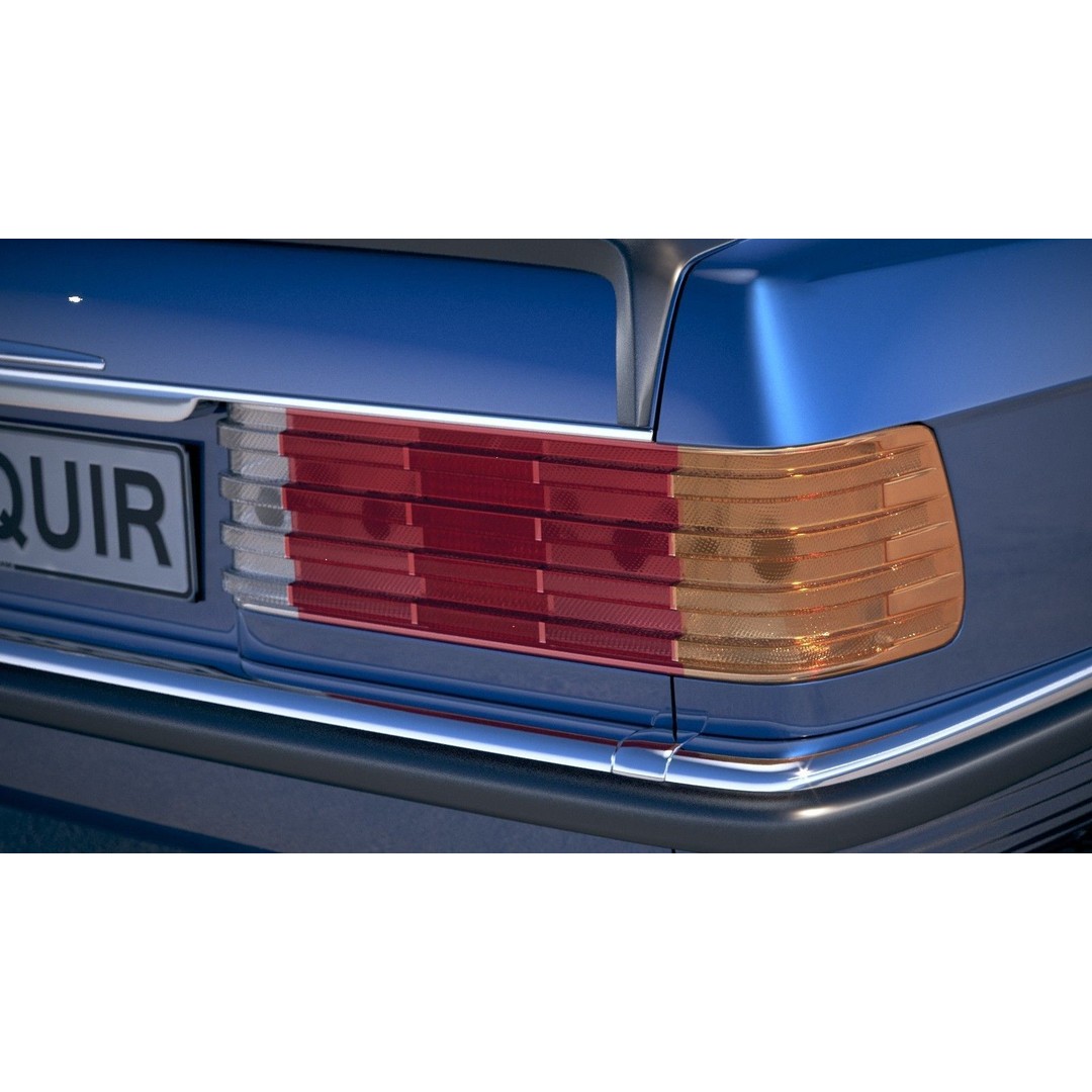 Mercedes SL R107 1981 3D Model – High Poly Luxury Car, FBX, OBJ - View 18