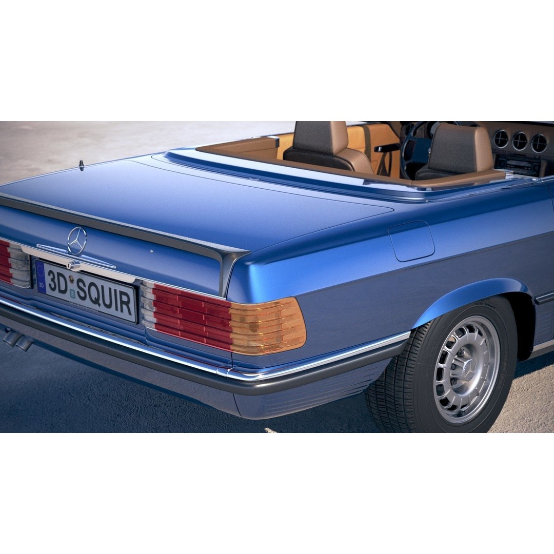 Mercedes SL R107 1981 3D Model – High Poly Luxury Car, FBX, OBJ - View 5