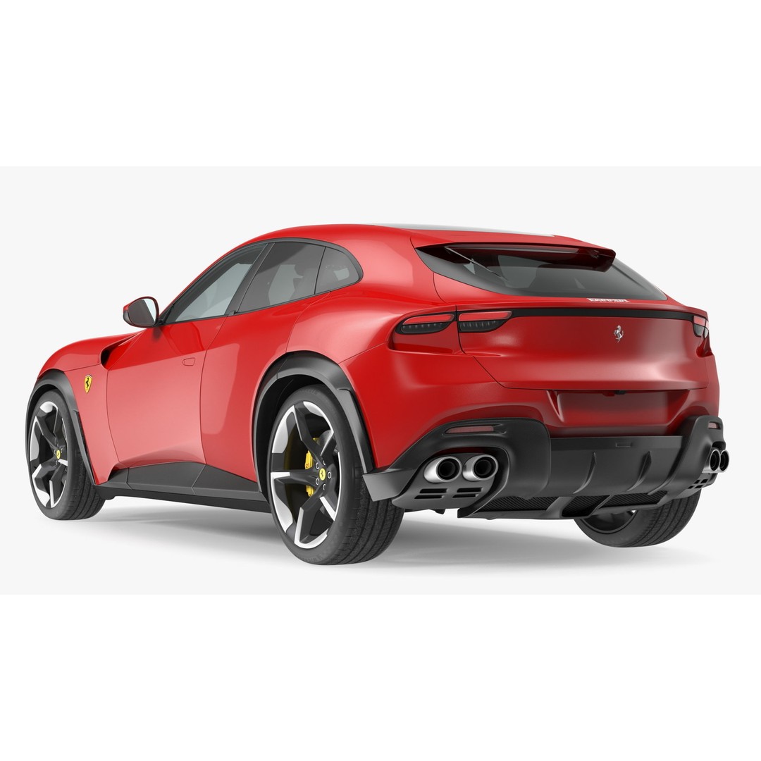 2023 Red Ferrari Purosangue SUV 3D Model – High Poly Game-Ready FBX - View 11