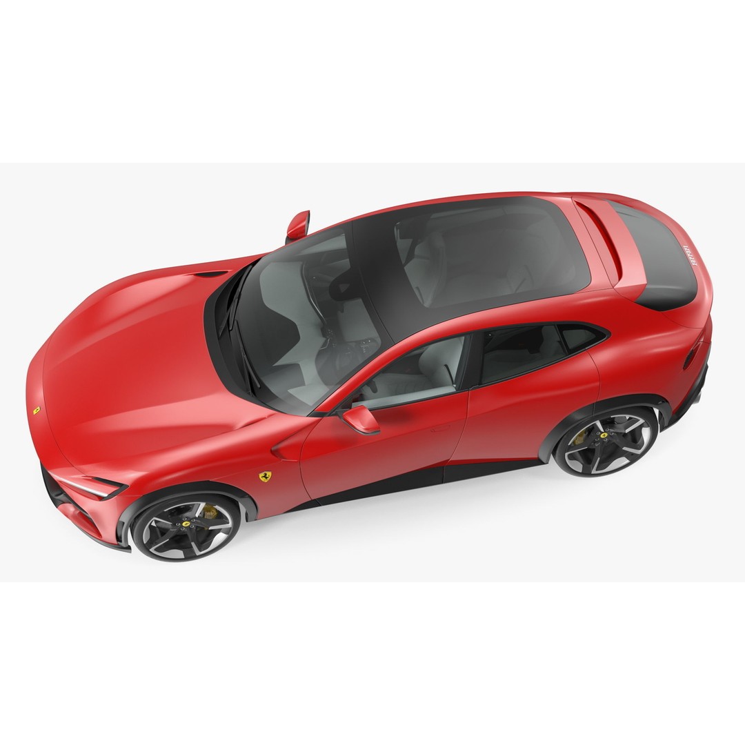 2023 Red Ferrari Purosangue SUV 3D Model – High Poly Game-Ready FBX - View 12