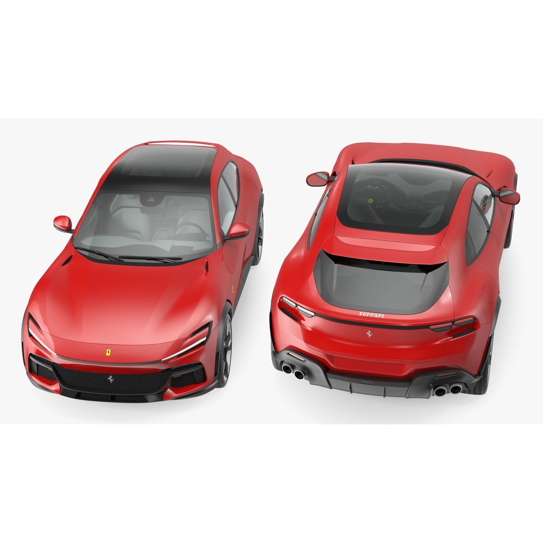 2023 Red Ferrari Purosangue SUV 3D Model – High Poly Game-Ready FBX - View 13