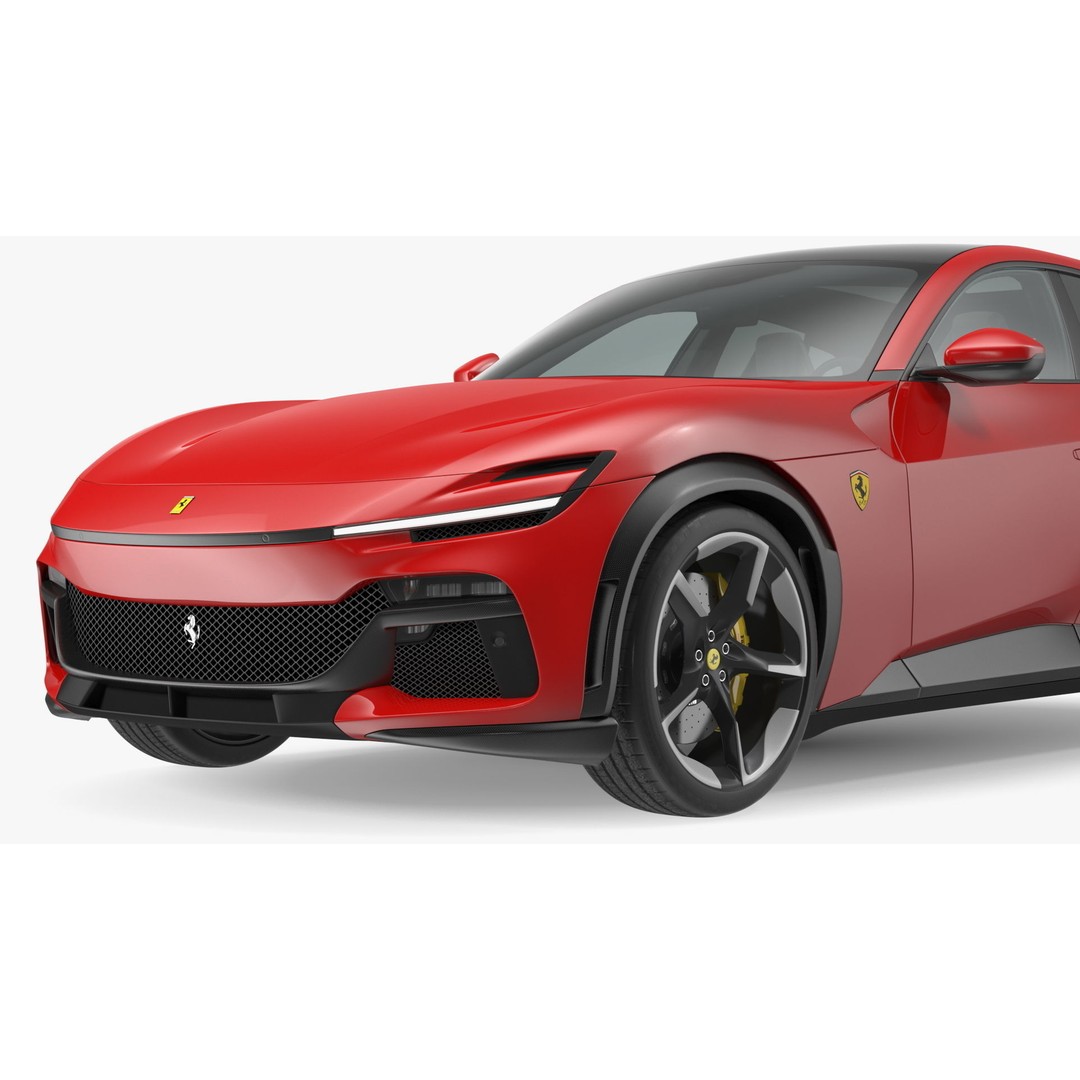2023 Red Ferrari Purosangue SUV 3D Model – High Poly Game-Ready FBX - View 14