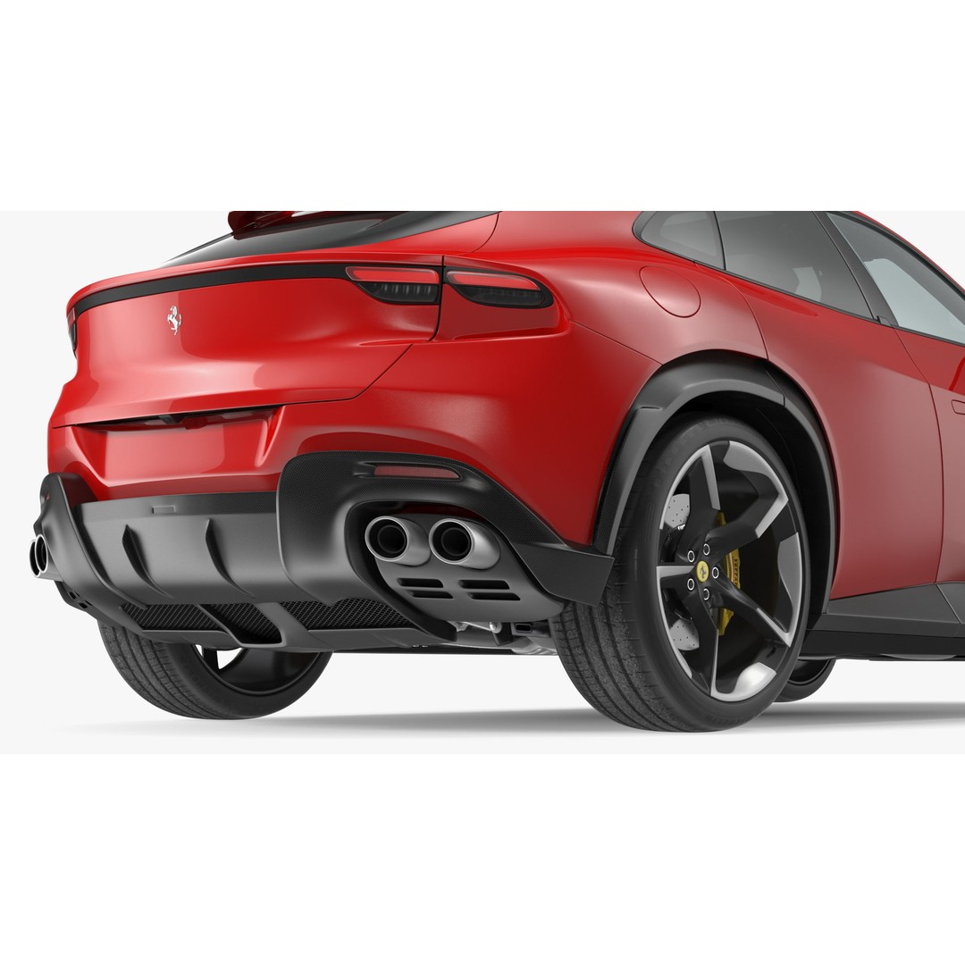 2023 Red Ferrari Purosangue SUV 3D Model – High Poly Game-Ready FBX - View 15
