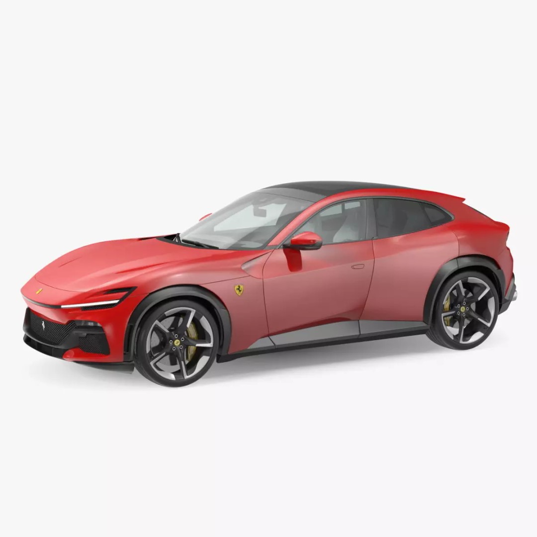 2023 Red Ferrari Purosangue SUV 3D Model – High Poly Game-Ready FBX - View 2