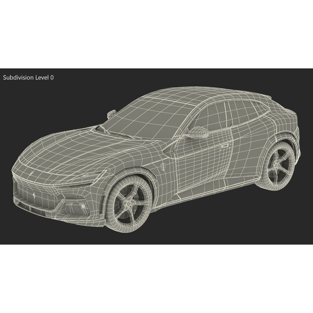 2023 Red Ferrari Purosangue SUV 3D Model – High Poly Game-Ready FBX - View 24