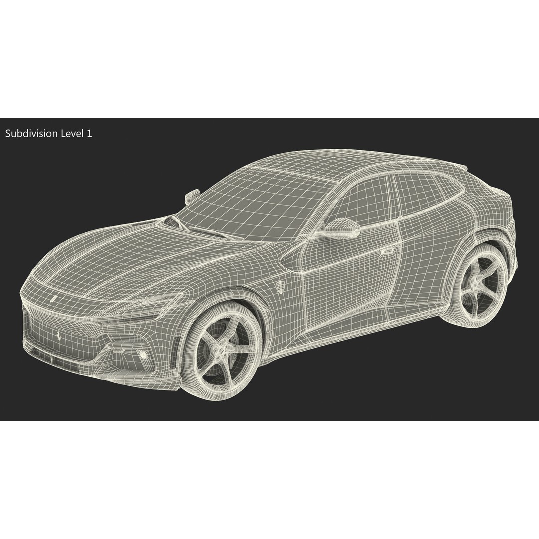 2023 Red Ferrari Purosangue SUV 3D Model – High Poly Game-Ready FBX - View 25