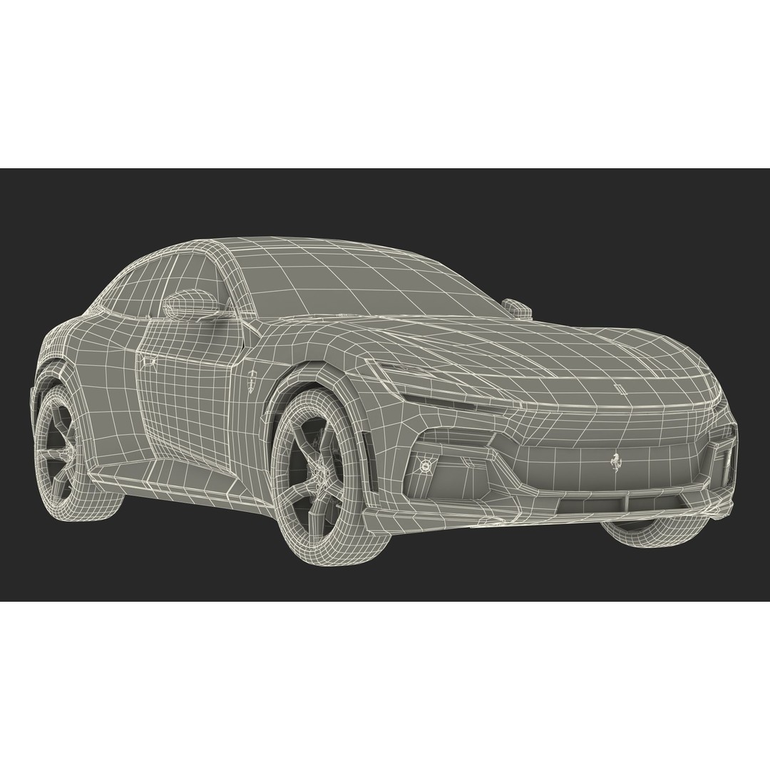 2023 Red Ferrari Purosangue SUV 3D Model – High Poly Game-Ready FBX - View 29