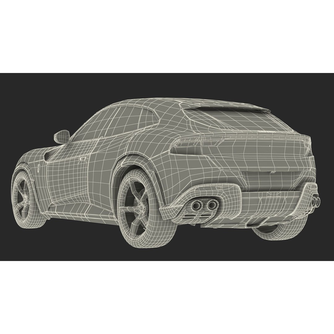 2023 Red Ferrari Purosangue SUV 3D Model – High Poly Game-Ready FBX - View 30
