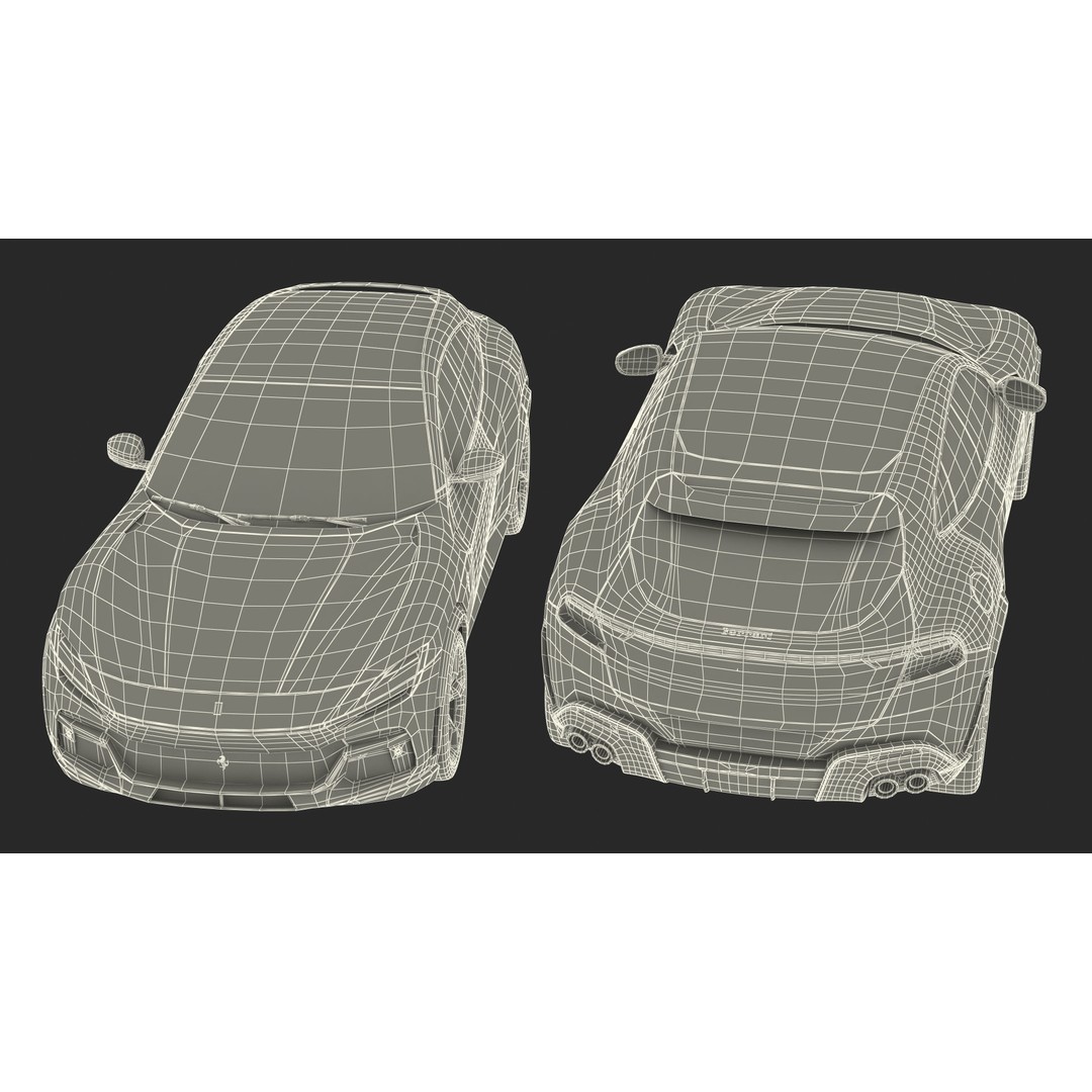 2023 Red Ferrari Purosangue SUV 3D Model – High Poly Game-Ready FBX - View 32