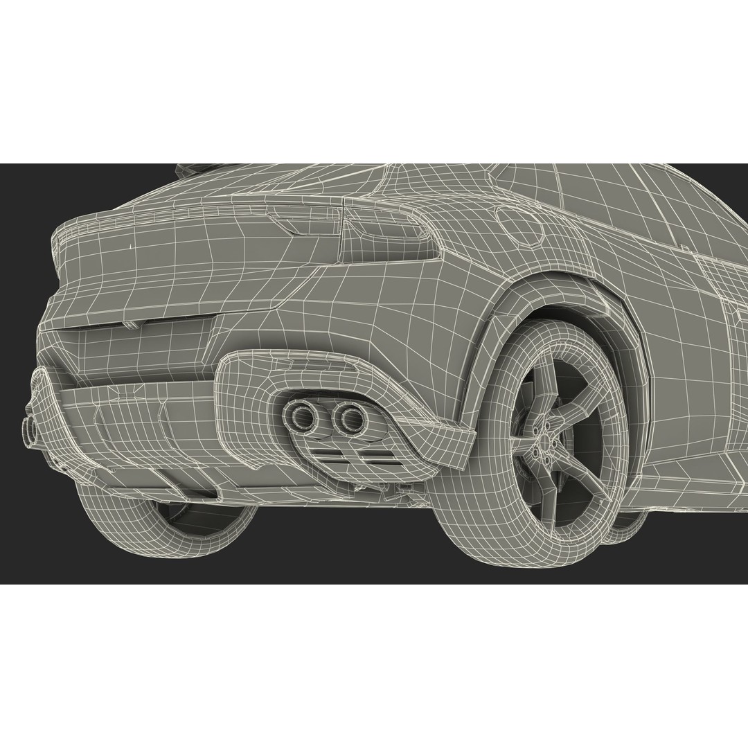 2023 Red Ferrari Purosangue SUV 3D Model – High Poly Game-Ready FBX - View 36