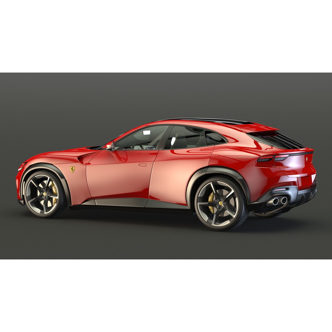 2023 Red Ferrari Purosangue SUV 3D Model – High Poly Game-Ready FBX - View 7