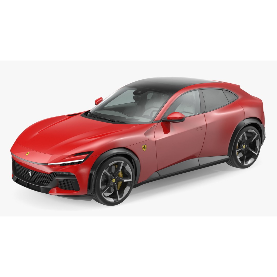 2023 Red Ferrari Purosangue SUV 3D Model – High Poly Game-Ready FBX - View 8