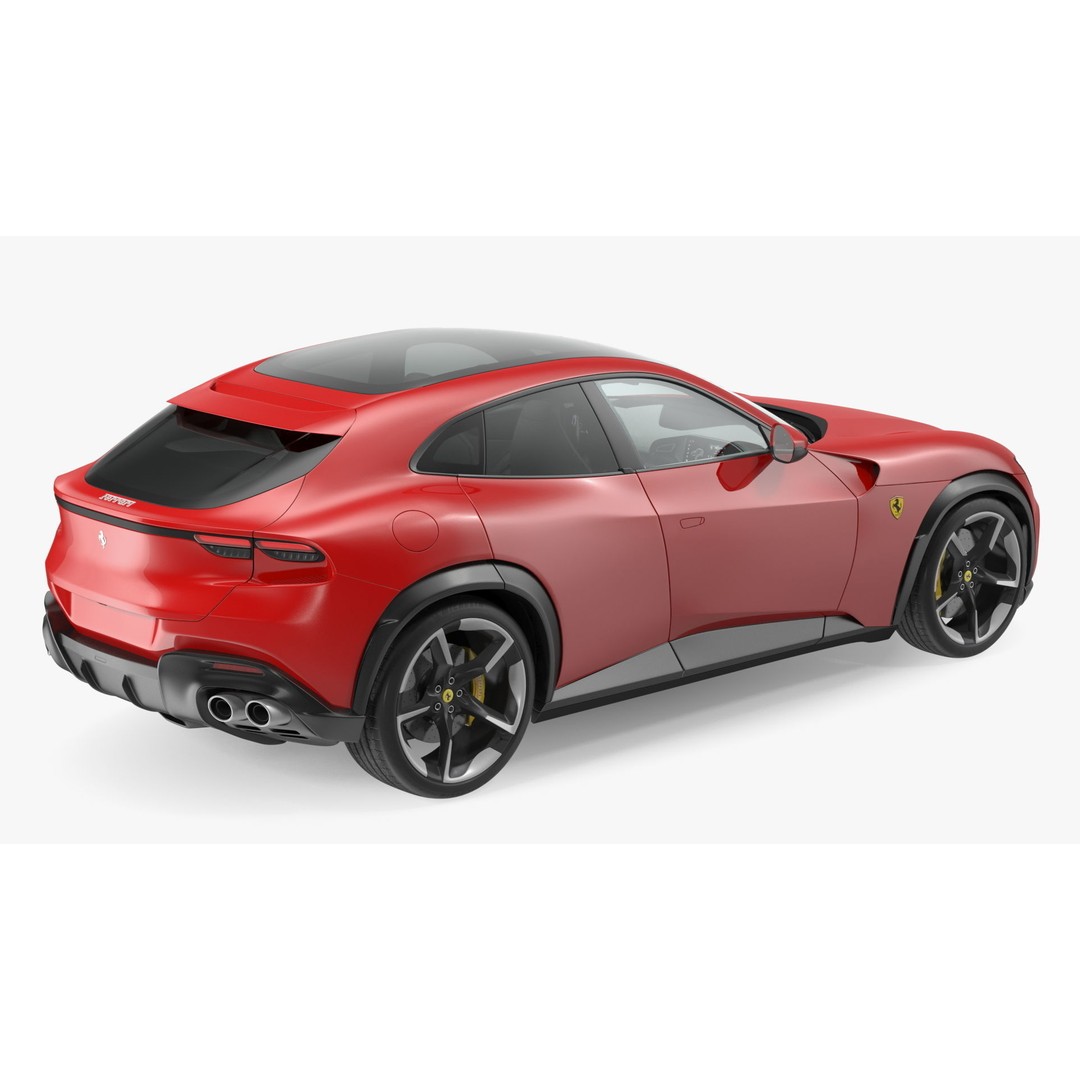 2023 Red Ferrari Purosangue SUV 3D Model – High Poly Game-Ready FBX - View 9